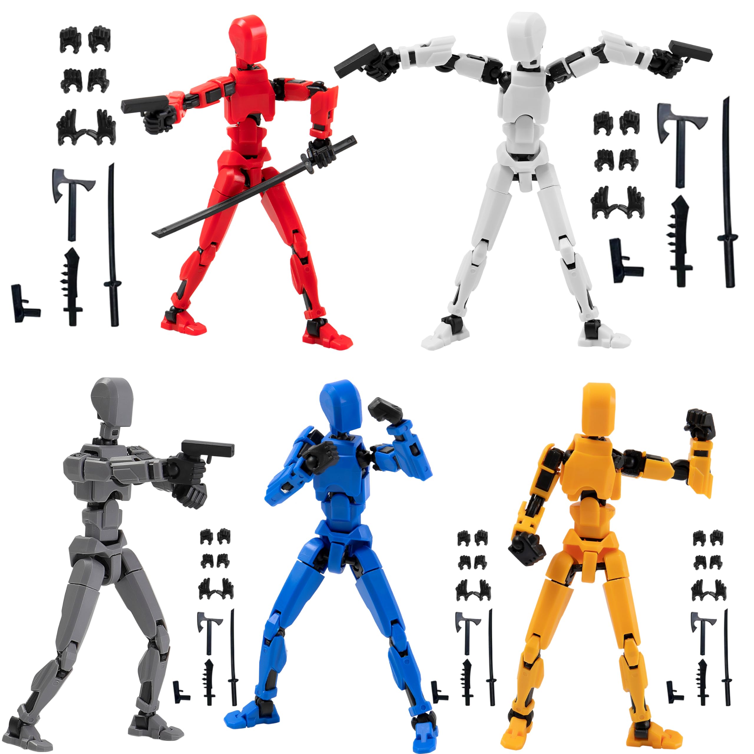 Titan T-13 Action Figure Toy - Movable Joint Robot Anime Collectible for Kids & Adults | Stress Relief Fidget Sensory Toy for Autism & ADHD | Pre-Assembled 3D Model with 5 Color Options | Perfect for Desk Decor, Gift Giving & Anxiety Relief