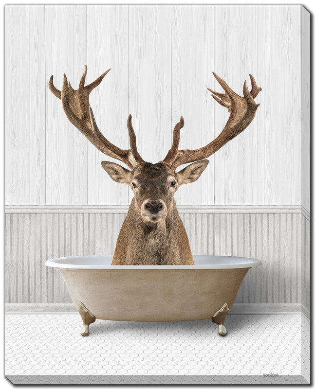 Bathtime Friends V Wall Art - Light Brown 16x20 Inches - Perfect for Bathroom, Nursery, and Kids' Room Decor