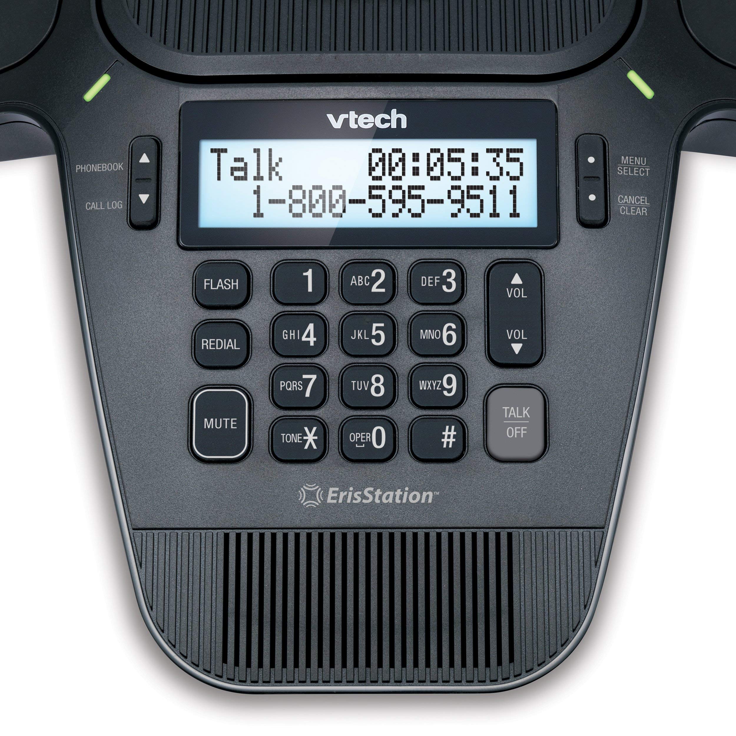 VTech VCS704 ErisStation DECT 6.0 Conference Phone with 4 Wireless Microphones - OrbitLink Wireless Technology (Renewed) - Ideal for Office Meetings, Conference Calls & Business Communications
