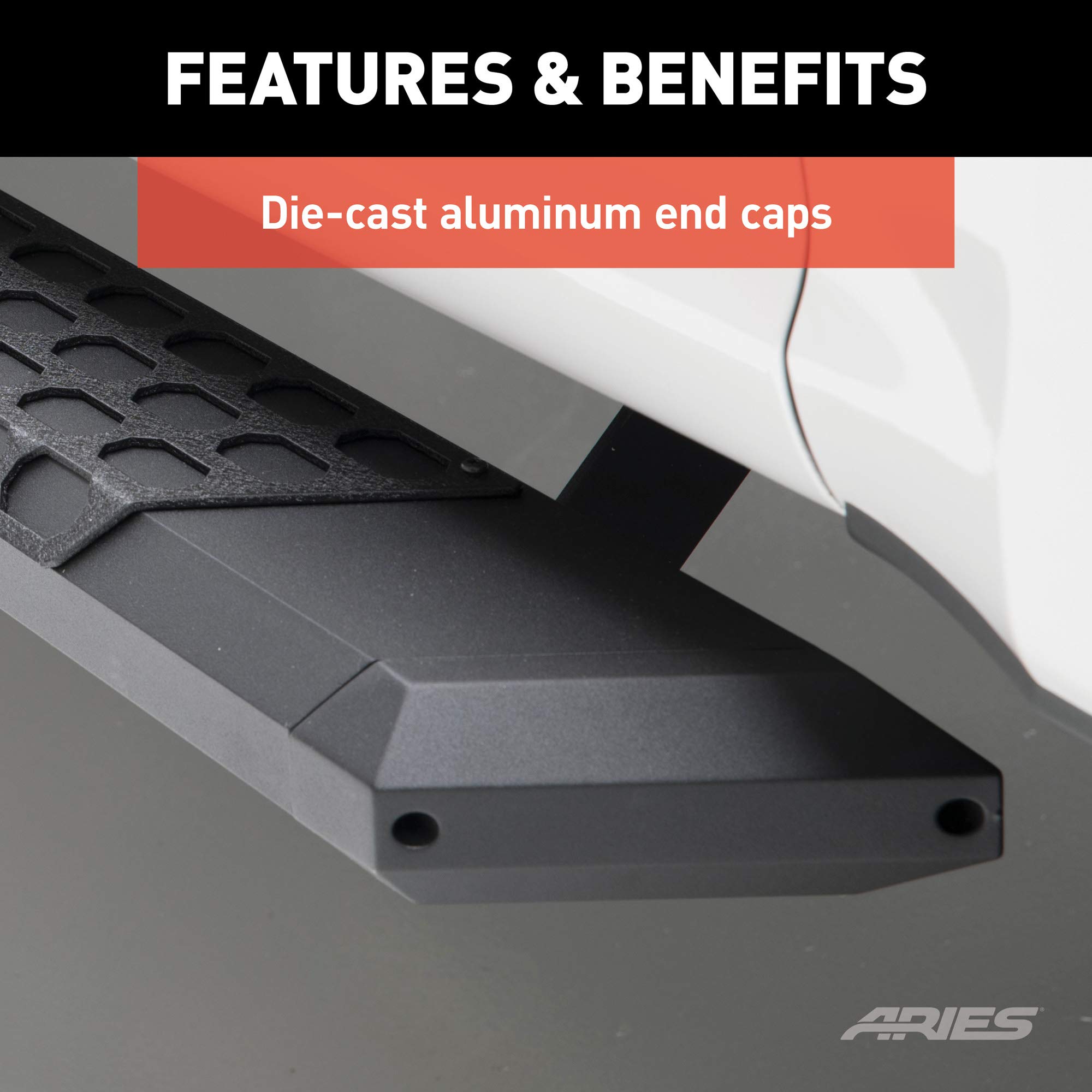 ARIES 2055991 AdvantEDGE Black Aluminum 91-Inch Truck Running Boards - Heavy Duty Side Steps for Pickup Trucks (Brackets Sold Separately) | Perfect for Off-Roading, Work Trucks & Daily Commutes