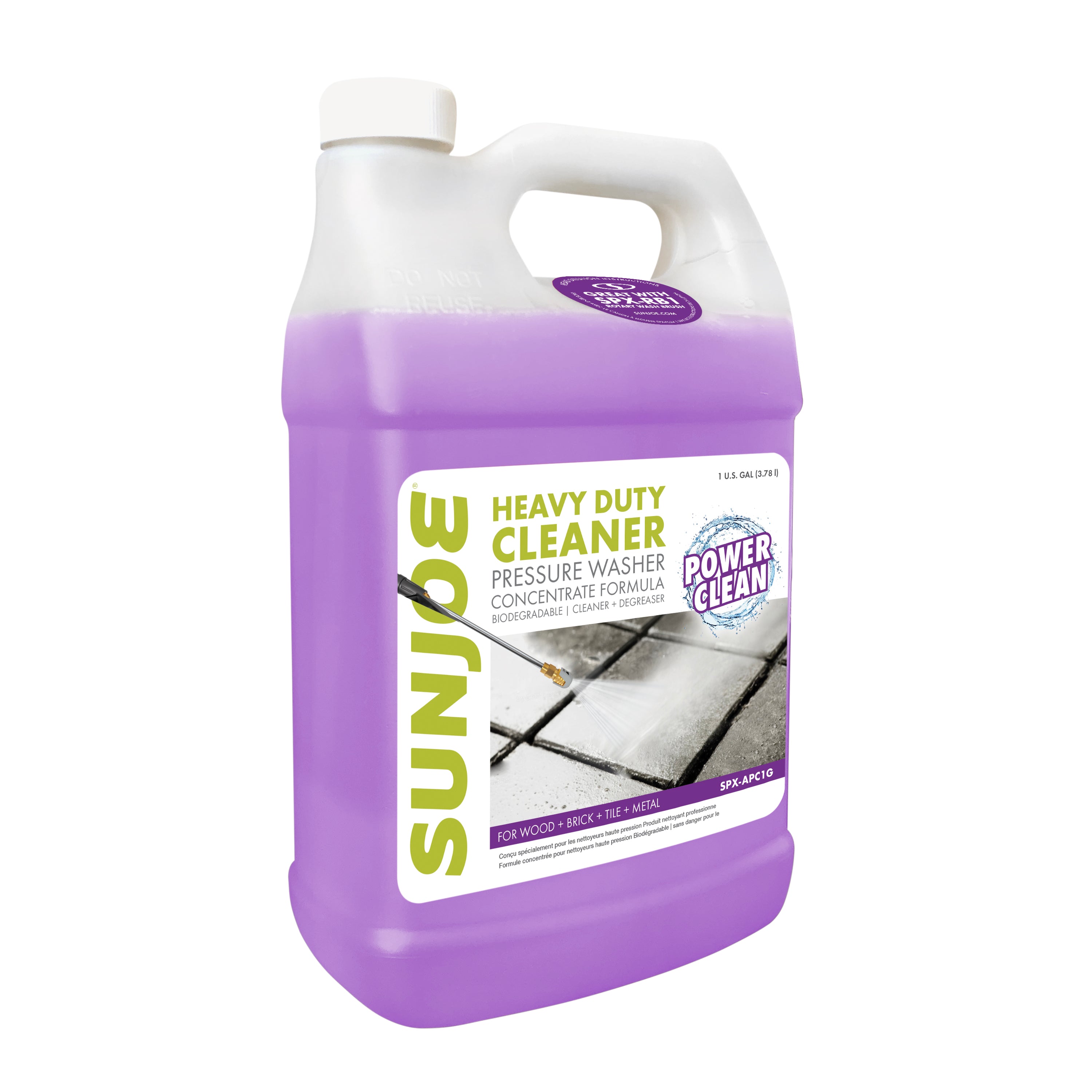 Sun Joe SPX APC1G Heavy Duty Pressure Washer Cleaner & Degreaser - 1 Gallon All-Purpose Cleaning Solution for Driveways, Decks & Outdoor Surfaces