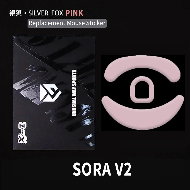 Pink Fox Mouse Skates for Ninjutsu Sora V2 - Unusual Way Sports Gaming Mouse Feet - Perfect for Esports, FPS Games & Smooth Gliding on Hard Mouse Pads
