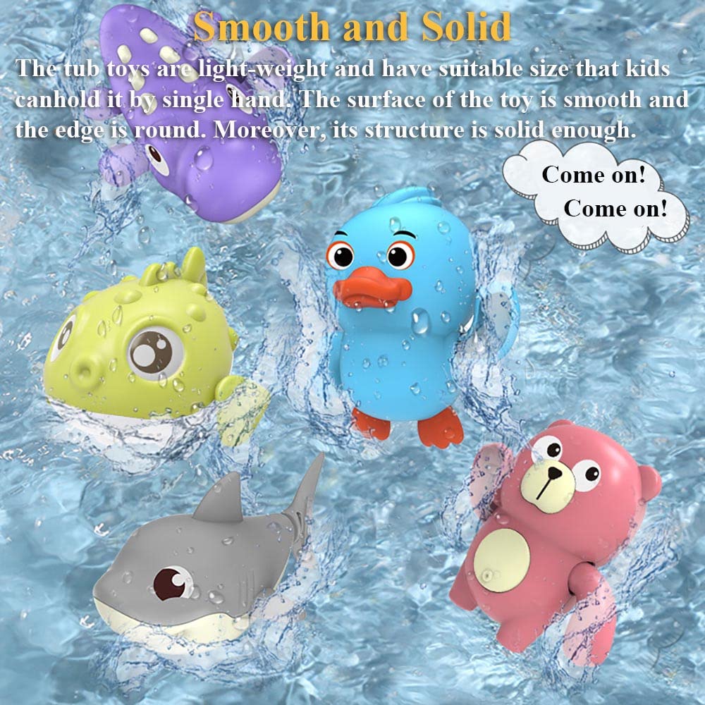 Wind-Up Pufferfish Bath Toy - Swimming Puffer Fish Bathtub Toy for Kids, Floating Water Toy for Pool & Bathtub, Fun Bath Time & Pool Party Toy (Pink) - Perfect for Toddler Bath Time, Summer Pool Parties & Sensory Water Play