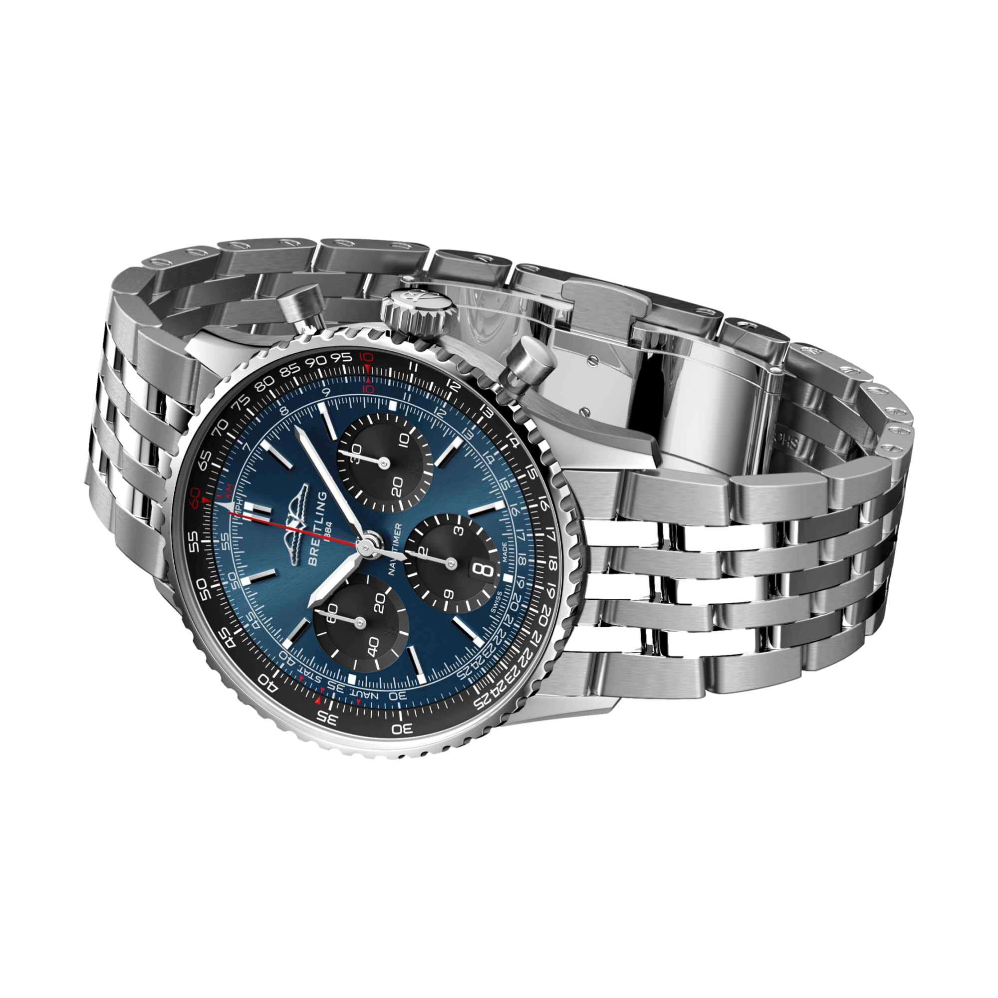 Breitling Navitimer B01 Chronograph 41mm Blue Dial Men's Watch with Stainless Steel Bracelet - Perfect for Business, Aviation & Luxury Lifestyle