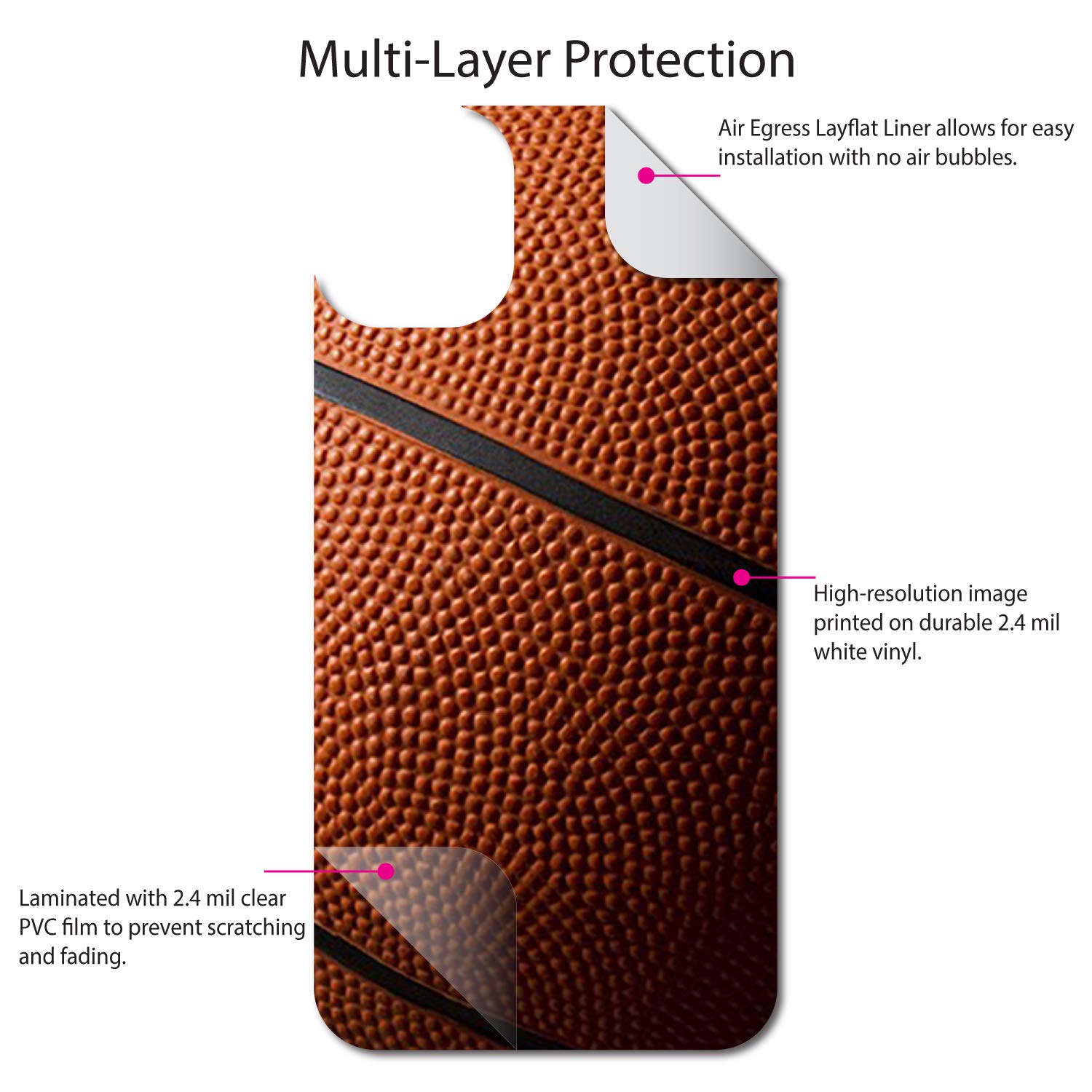 Custom Basketball Skin Decal for OtterBox Symmetry iPhone 11 Pro Case (5.8
