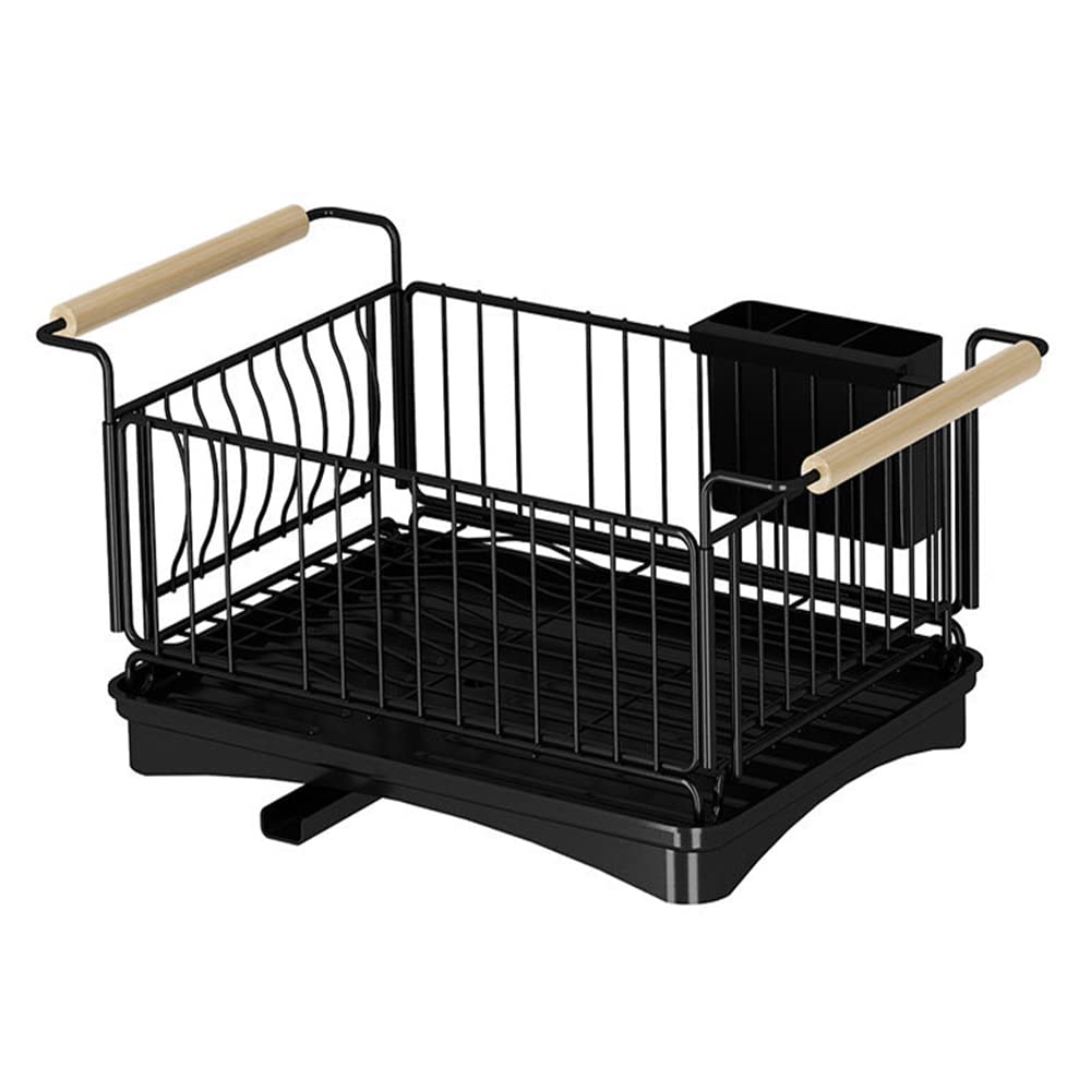 Cathyladi 2-Tier Stainless Steel Dish Drying Rack with Drainboard, Cup Holder & Utensil Holder - Space Saving Kitchen Countertop Organizer for Plates, Bowls & Cutlery - Perfect for Small Apartments & Compact Kitchens