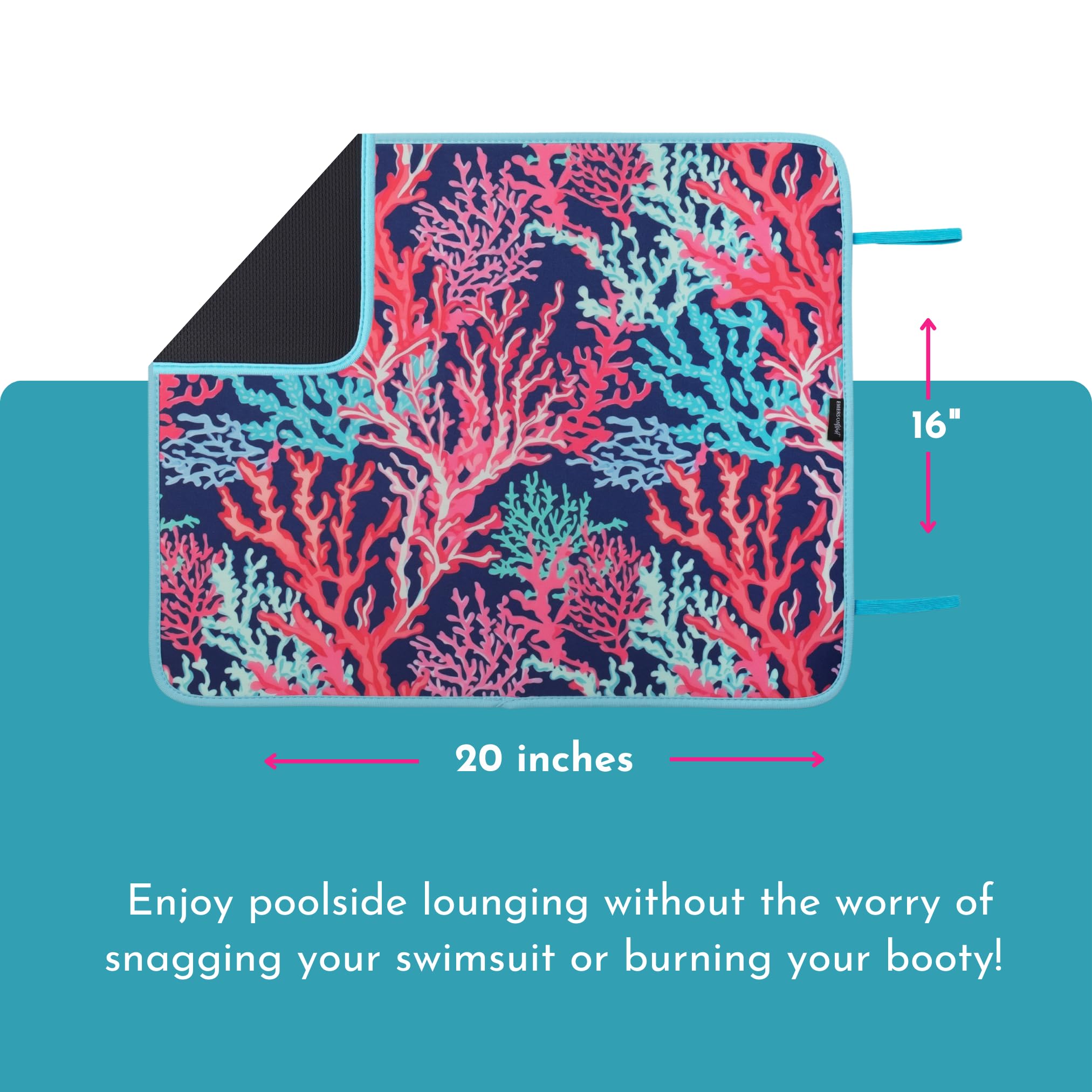 Premium Neoprene Poolside Seating Mat - Non-Slip Pool Edge Cushion for Comfortable Lounging, Swimwear Protection & Water Resistance - Perfect for Pool Decks, Hot Tubs, Beach Clubs & Backyard Relaxation (Coral)