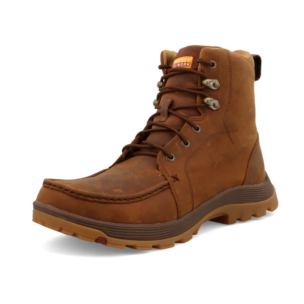 Men's 6-Inch Work Boots with Oblique Toe - Durable Safety Shoes for Construction, Hiking & Outdoor Work