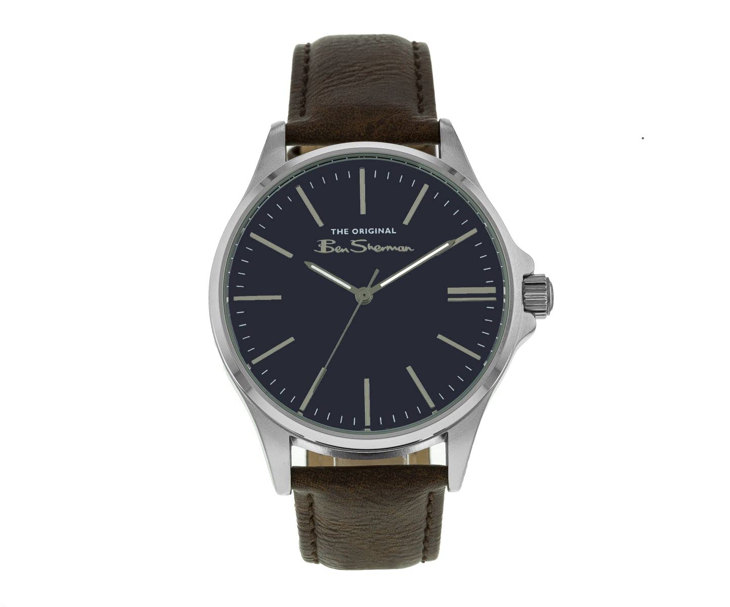 Ben Sherman Men's Watch & Wallet Gift Set - Dark Blue Dial, Brown Leather Strap with Matching Wallet BS066BR | 2-Year Warranty | Perfect for Gifts, Weddings & Formal Occasions