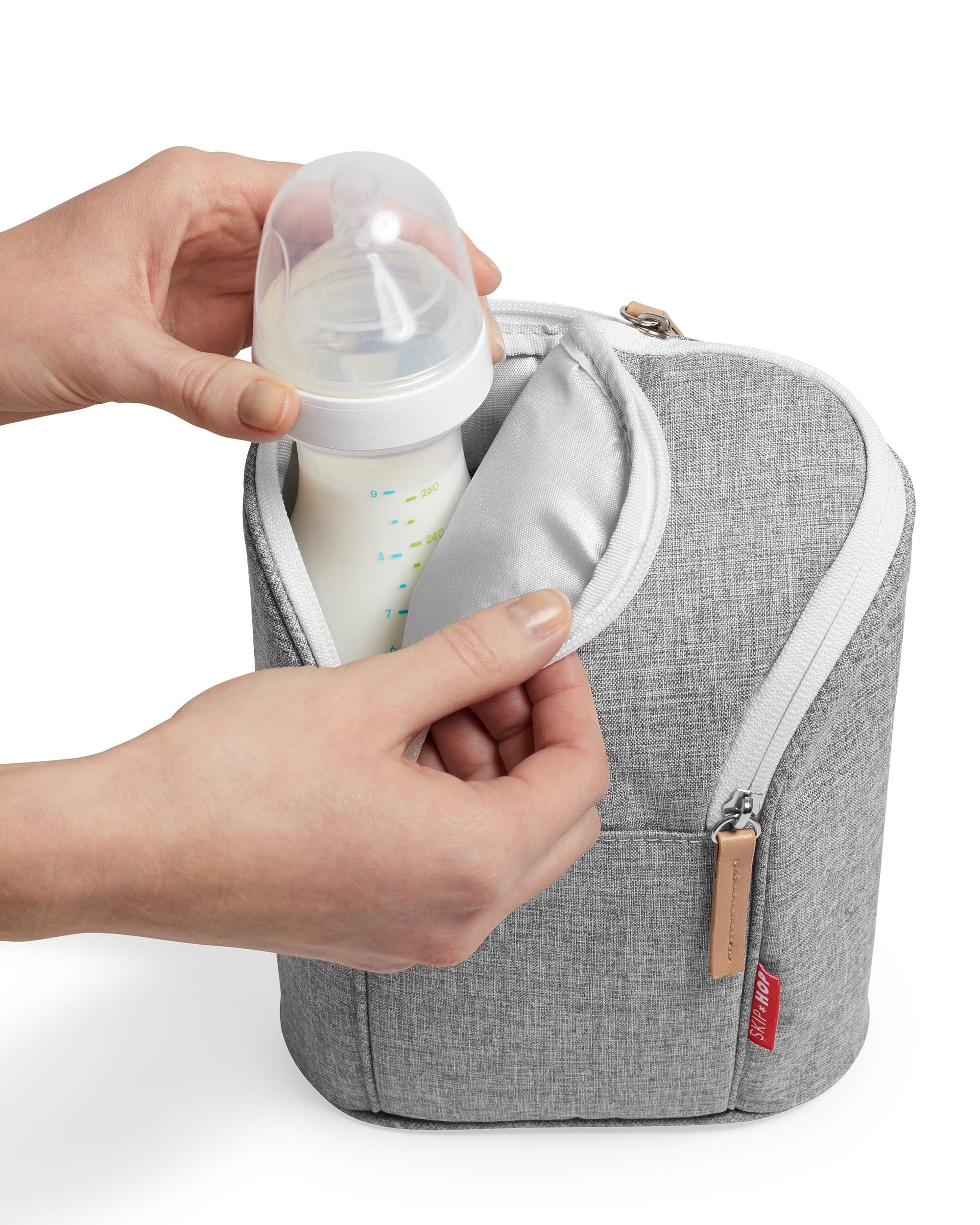Skip Hop Grab & Go Double Bottle Bag - Insulated Baby Bottle Holder for Twins, Perfect for Daycare, Travel & On-the-Go Parents - BPA-Free & Leak-Proof Design