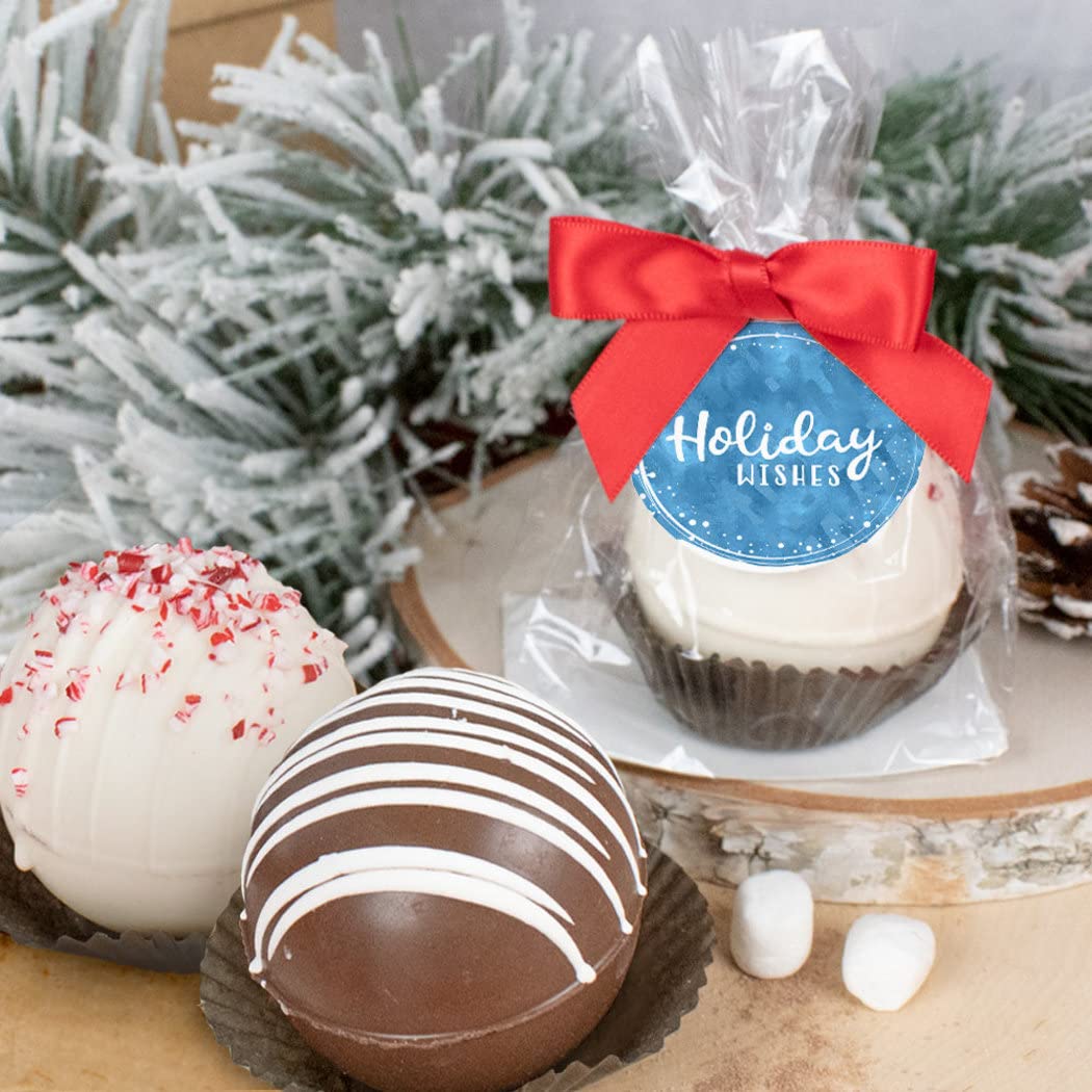Premium Milk Chocolate Hot Chocolate Bombs with Gift Tag - Perfect Holiday Party Favors & Christmas Gifts for Friends, Family & Coworkers - Great for Winter Celebrations, Office Parties & Cozy Home Gatherings