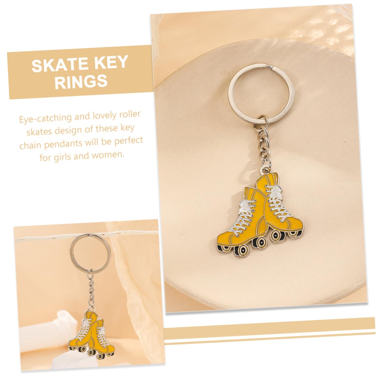 FOYTOKI Metal Skate Keychain - Gift for Skateboard Lovers