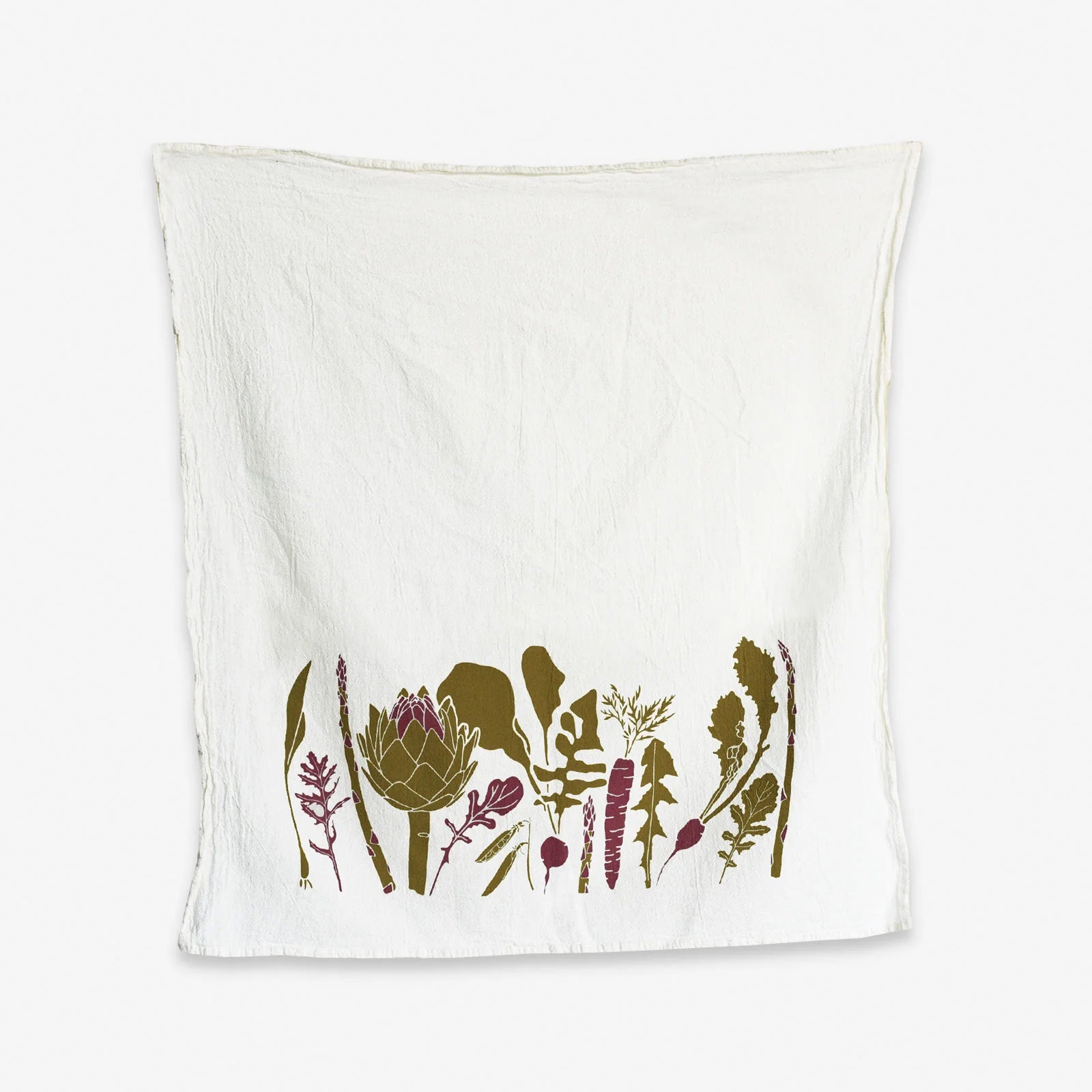 Organic Spring Vegetables Tea Towel - 100% Cotton Kitchen Towel for Drying Dishes, Decor & Gift - Perfect for Farmhouse, Rustic & Modern Kitchens