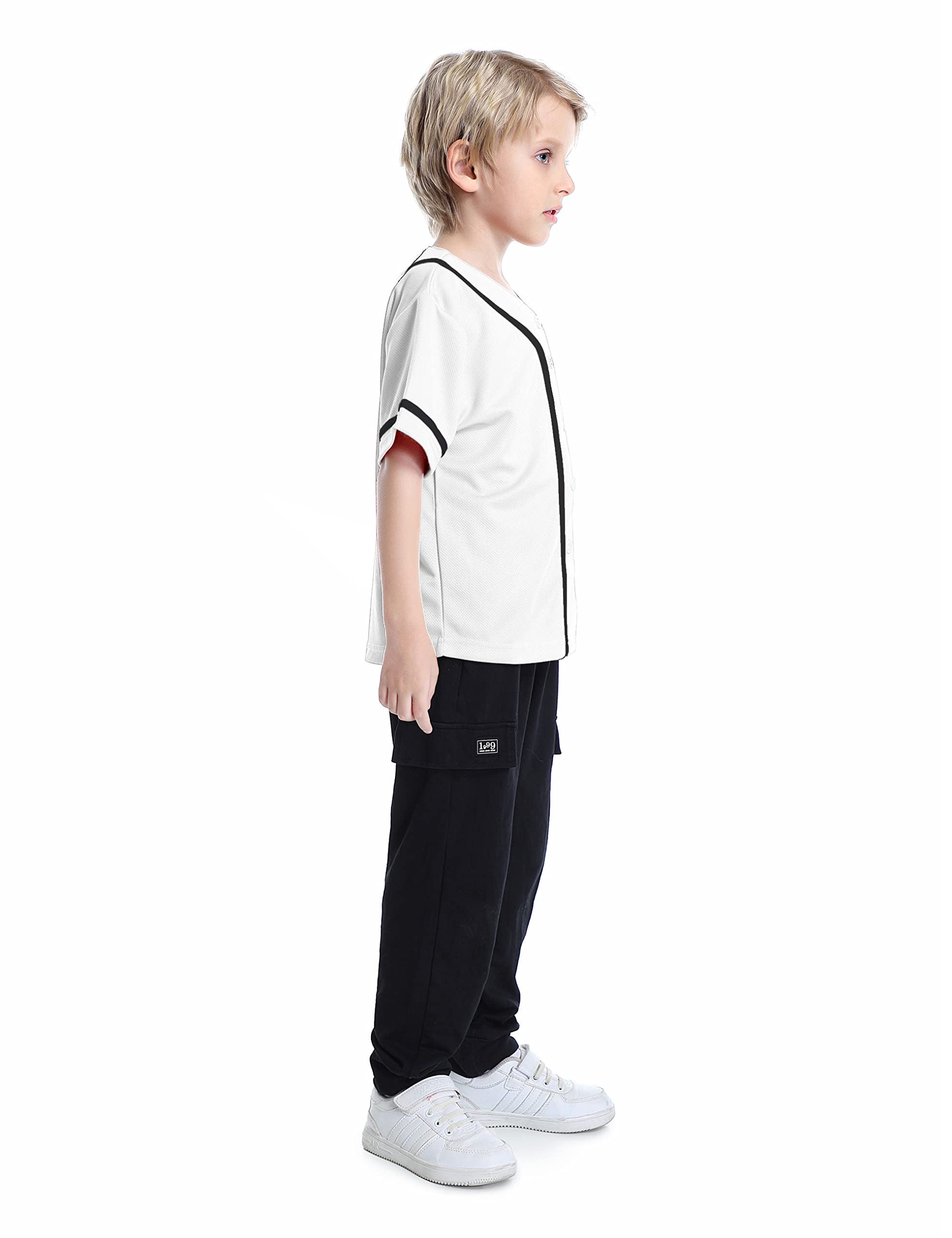 TopTie Boys Baseball Jersey - Youth Button Down Softball Jersey Shirt | Comfortable & Durable for Little League Games & Practice