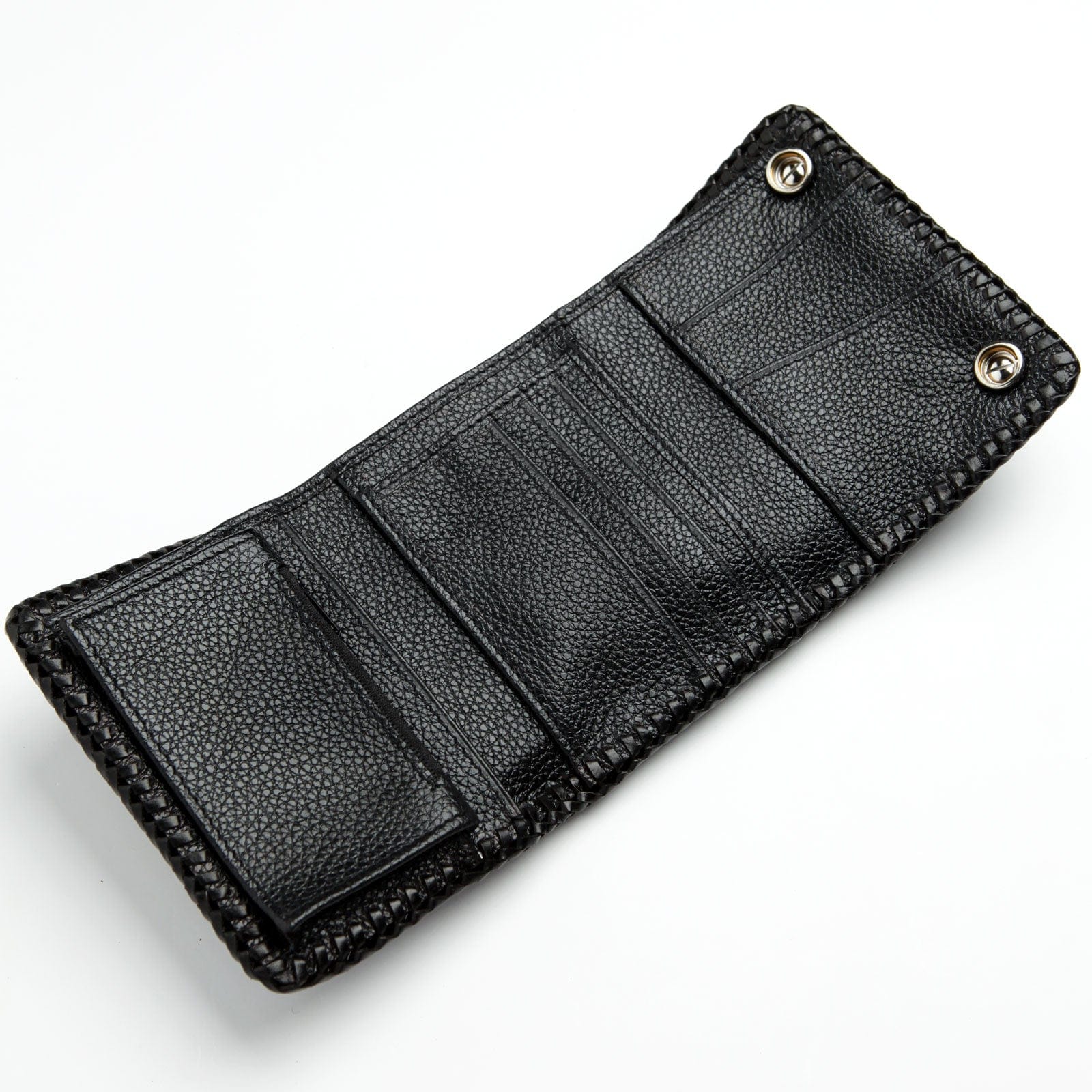 Blue Stingray Leather Gothic Cross Biker Wallet for Men - Punk Style Chain Wallet with ID Window & Card Slots - Perfect for Motorcycle Riders & Gothic Fashion Enthusiasts
