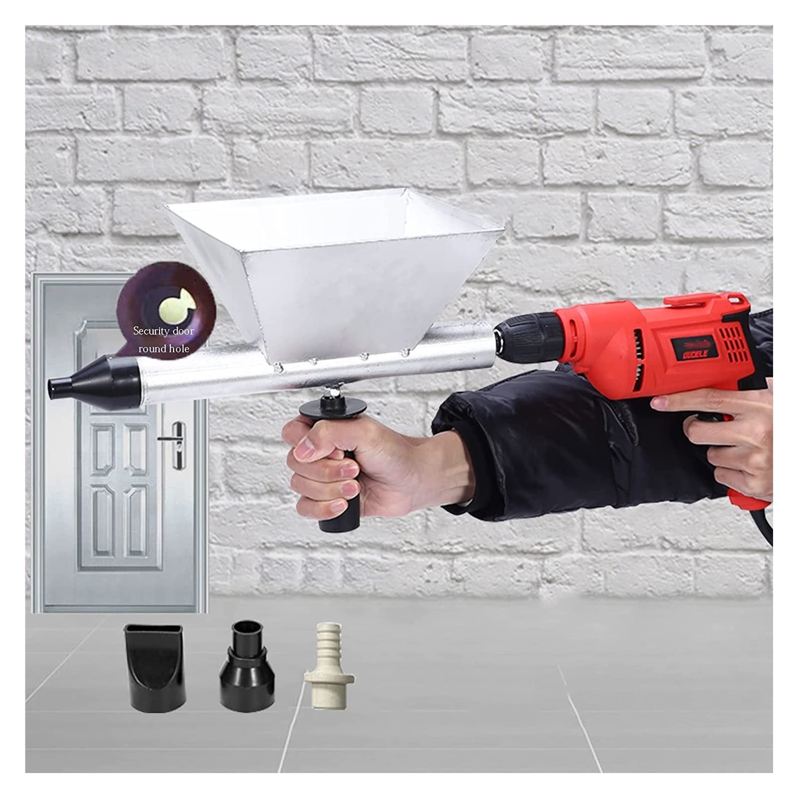 NOALED Cordless Electric Caulking Gun - 4 Nozzle Handheld Mortar Grout Gun for Brick, Tile, Wall & Window Sealing | Portable Construction Caulk Applicator for DIY Home Repairs & Professional Use