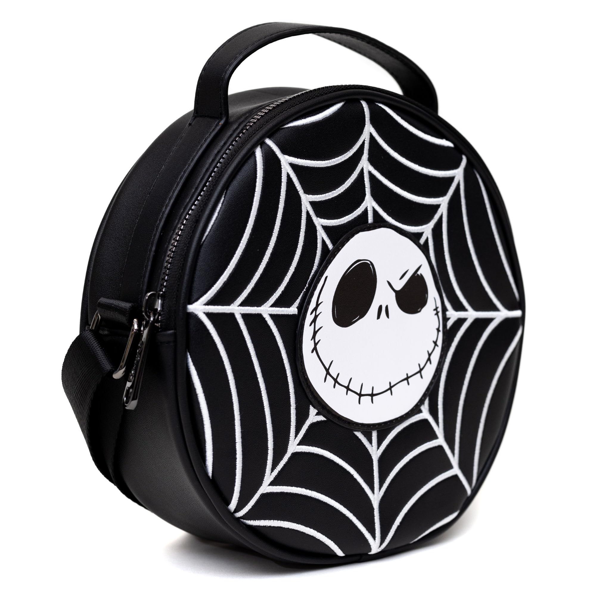 Disney Nightmare Before Christmas Vegan Leather Crossbody Bag - Round Shoulder Purse for Women, Perfect for Halloween, Cosplay, and Everyday Use