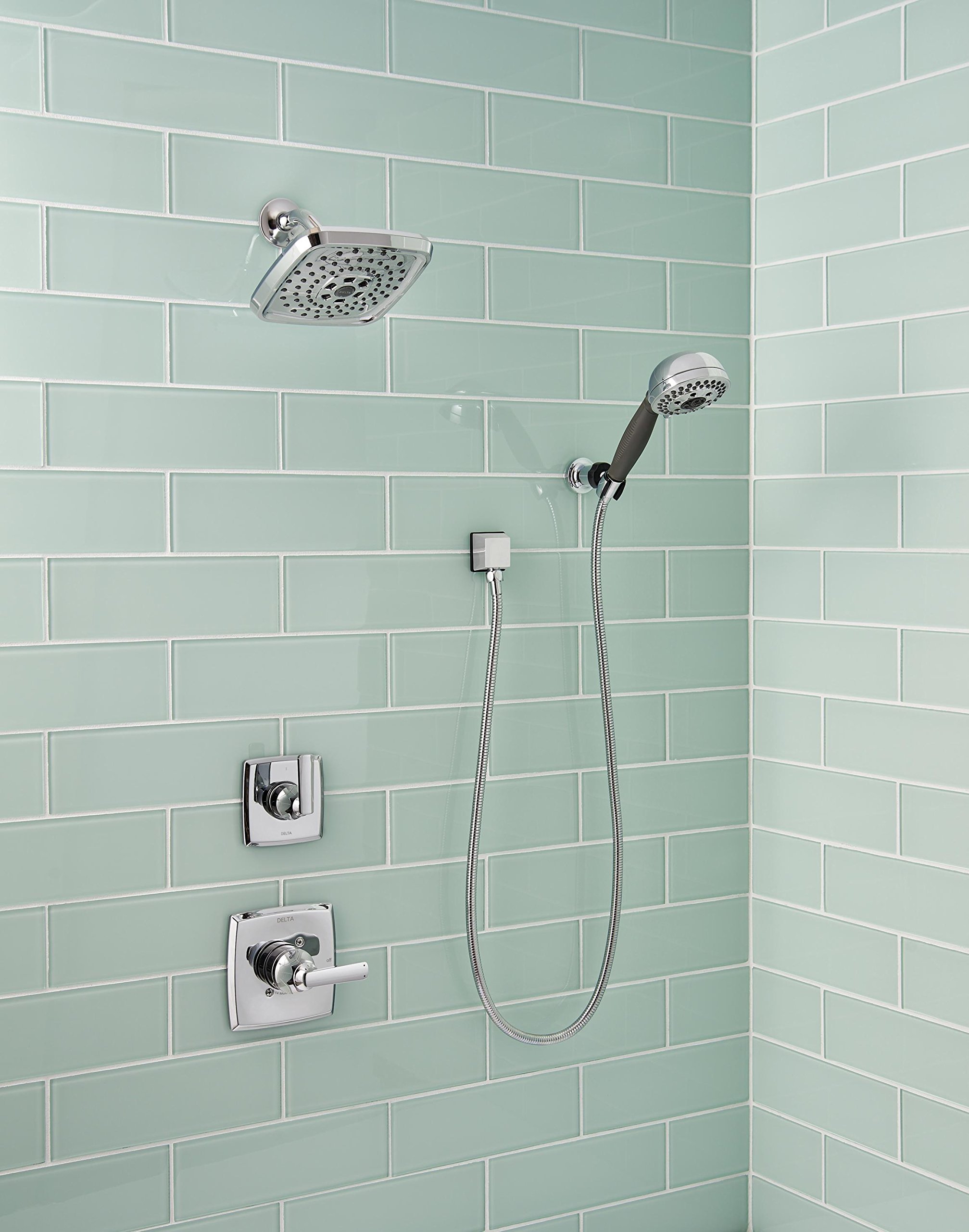 Delta 55445 5-Setting Wall-Mount H2Okinetic Handheld Shower Head with Hose - Chrome Finish, Detachable Shower Head for Bathroom & Spa Experience - Perfect for Relaxation, Rinsing & Pet Cleaning