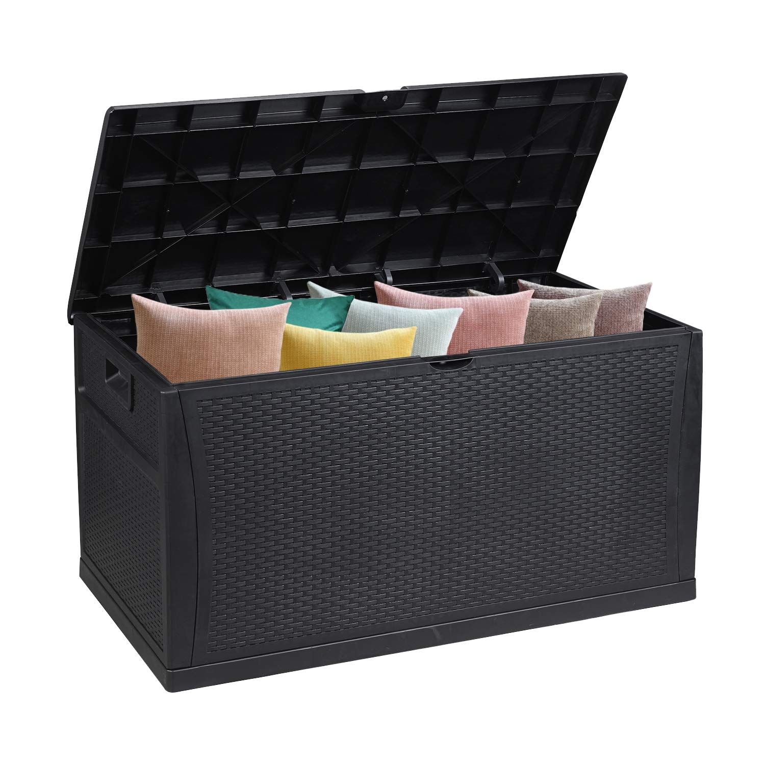 120 Gallon Waterproof Outdoor Storage Deck Box - Large Plastic Patio Storage Container for Furniture Cushions, Pool Toys, Garden Tools | Perfect for Backyard, Poolside & Garden Organization