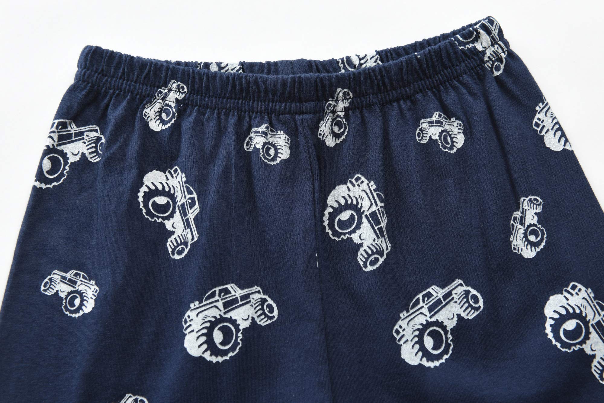 Little Hand Toddler Boys Pajama Set - Soft Cotton Monster Truck & Planets Sleepwear with Long Sleeves | Excavator Themed PJs for Kids | Perfect for Bedtime, Lounging & Playtime