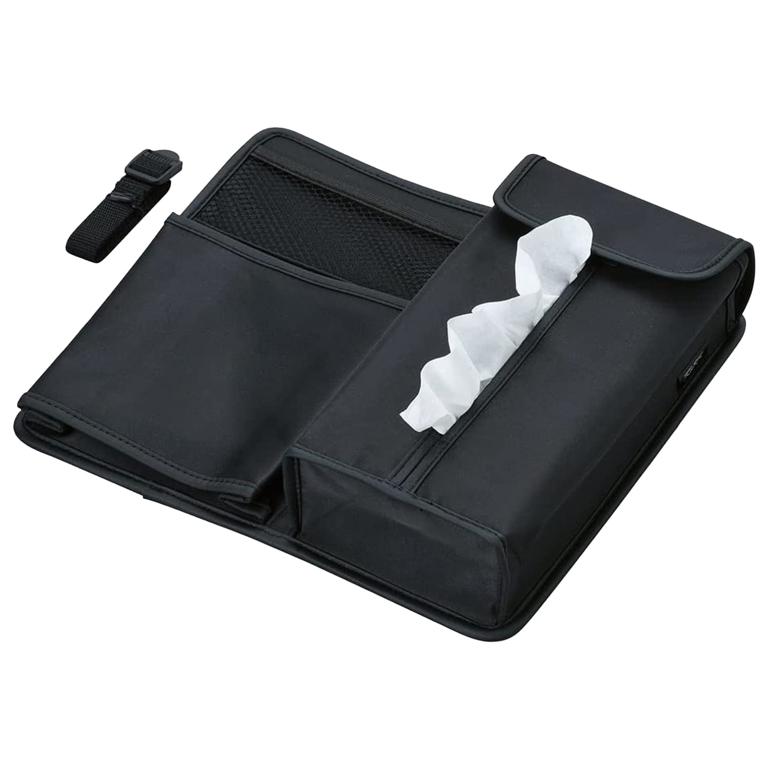 Seiwa Black W625 Compact Seat Back Pocket Organizer - Perfect for Car, Airplane, and Office Use