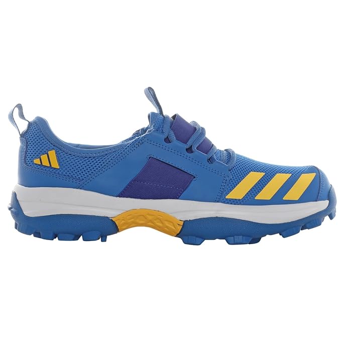 Adidas Cricup 23 Cricket Shoes - Royal Blue/Sand Yellow Rubber Spikes for Men | Lightweight Performance Footwear for Cricket Matches & Training