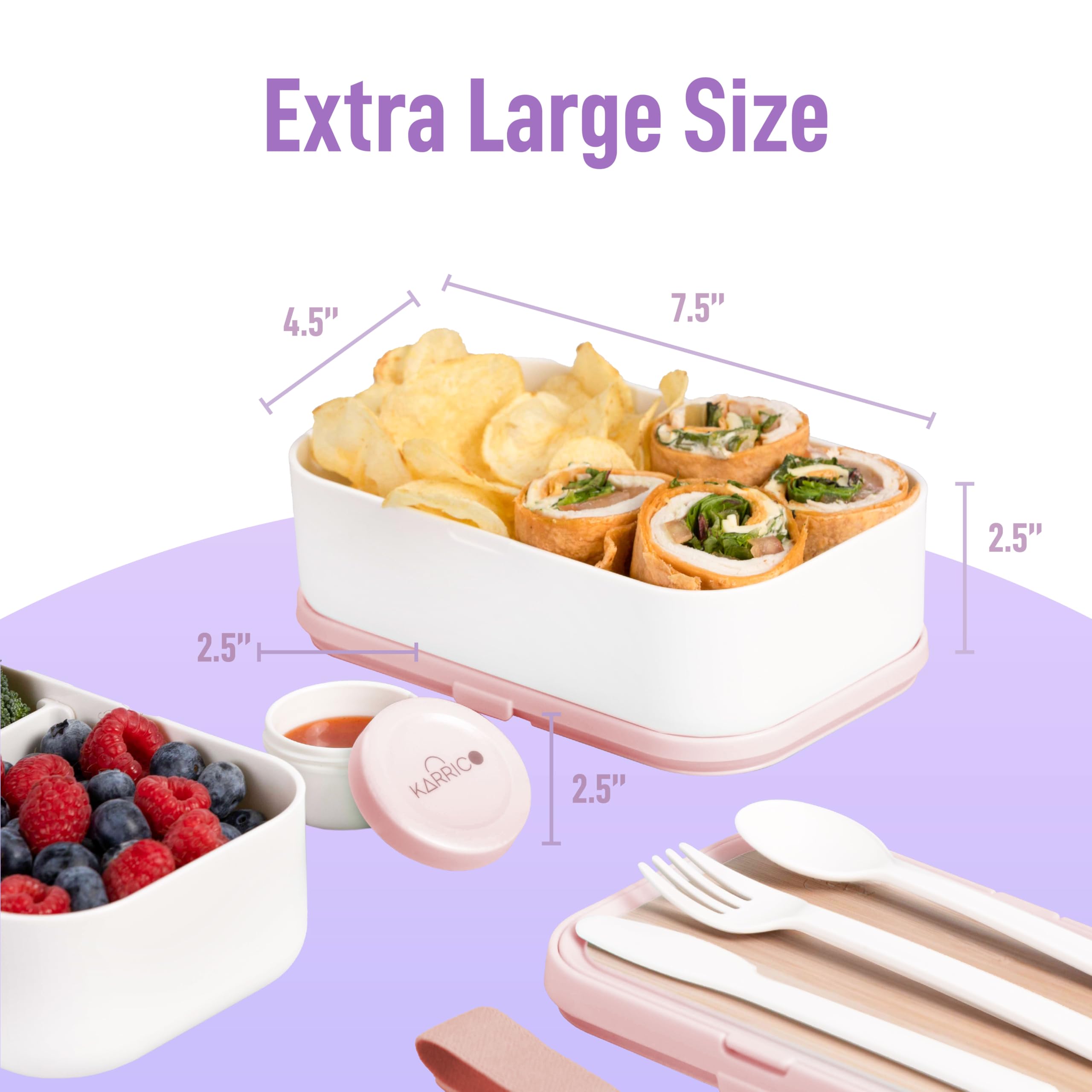 Premium Bento Box for Adults - 67 fl oz BPA-Free Stackable Lunch Containers with Leak-Proof Lids & Adjustable Dividers for Portion Control - Meal Prep & Office Lunch Box (Dusty Pink) - Perfect for Work, School, Picnics & Healthy Eating