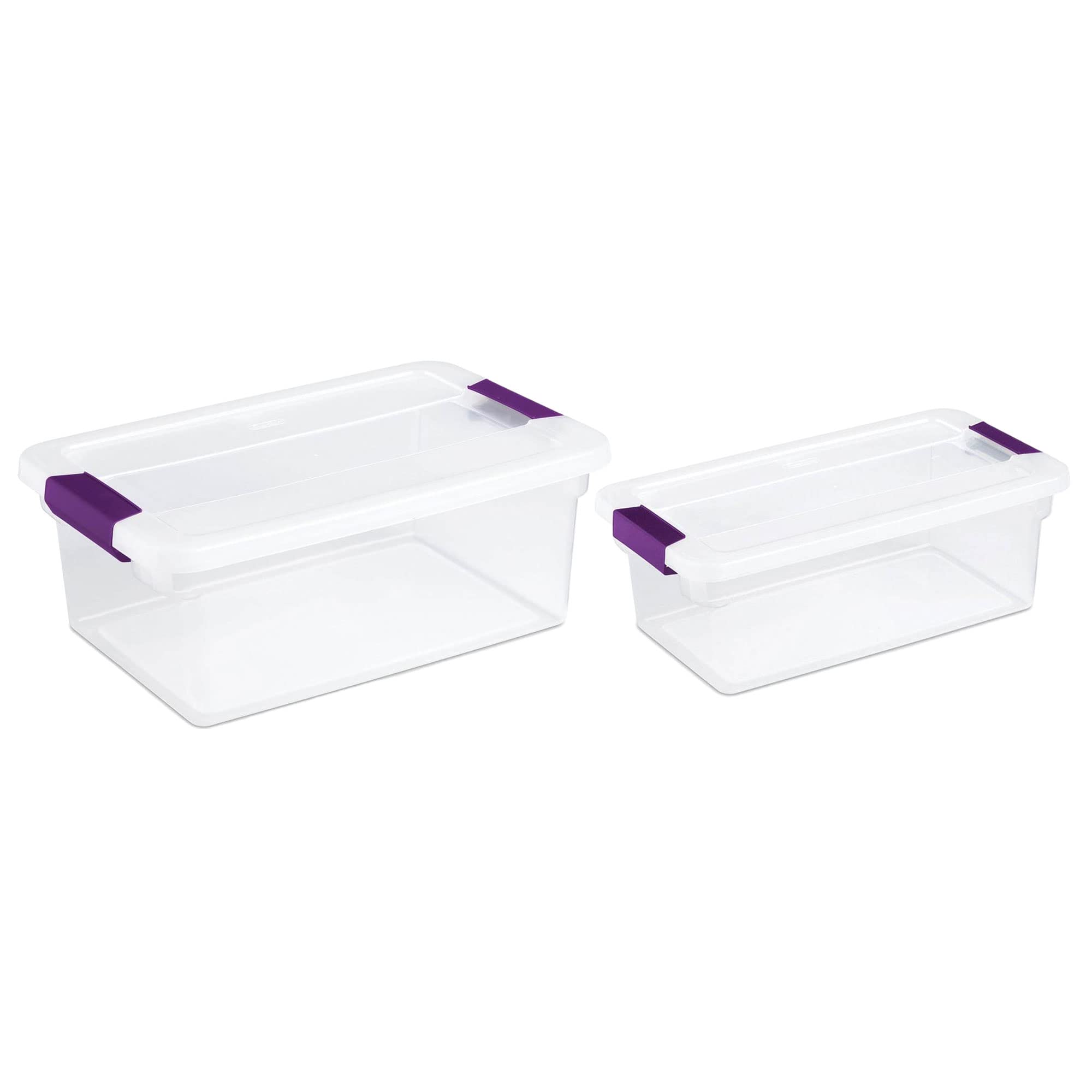 Sterilite 15 Quart & 6 Quart Clear Plastic Storage Containers with Lids - 12 Pack Each for Home, Office & Garage Organization - Stackable Bins for Toys, Clothes, Holiday Decor & Pantry Storage