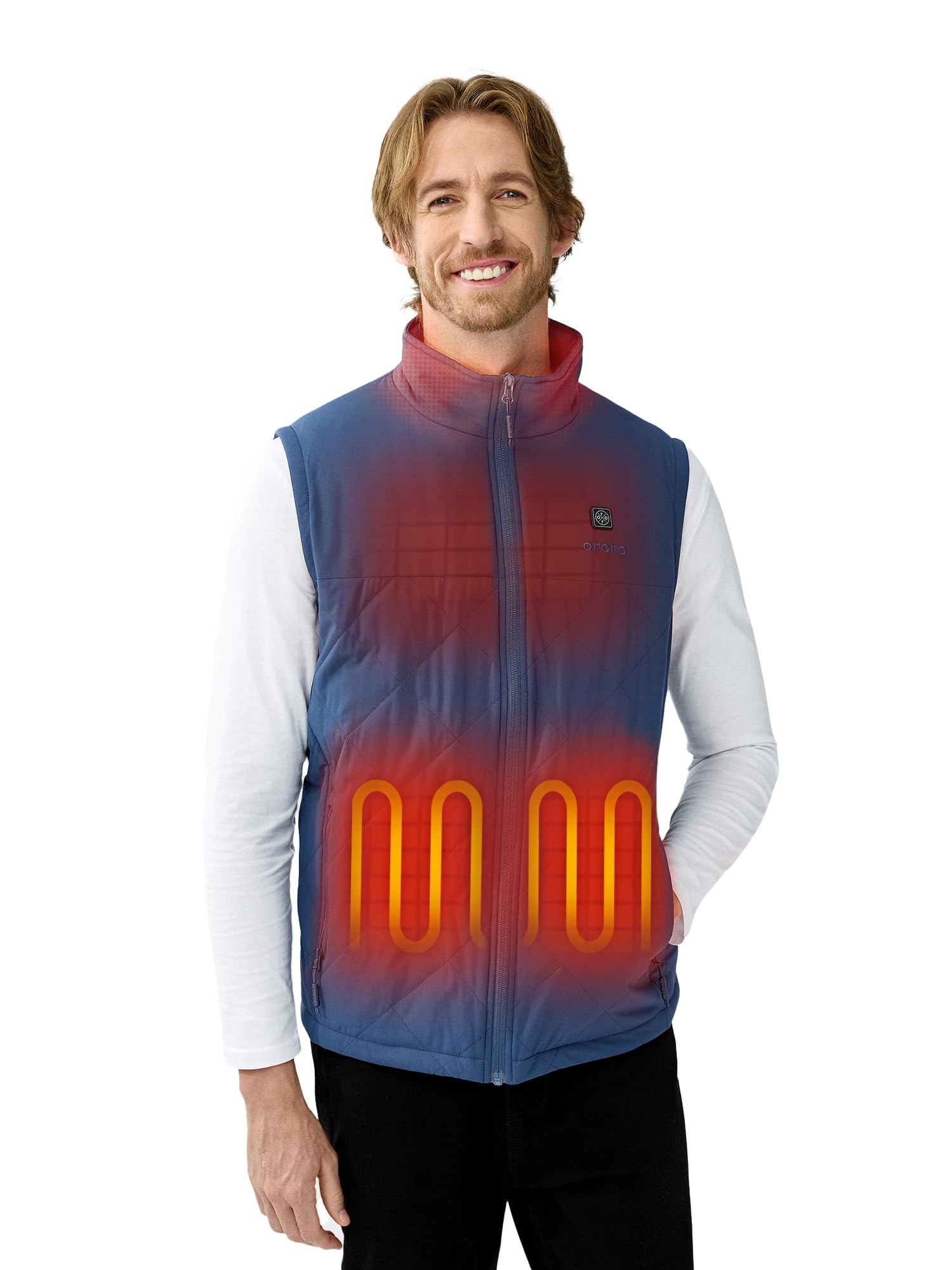 ORORO Men's Heated Quilted Vest with Rechargeable Battery Pack - Lightweight Winter Heating Jacket for Outdoor Activities, Camping & Work