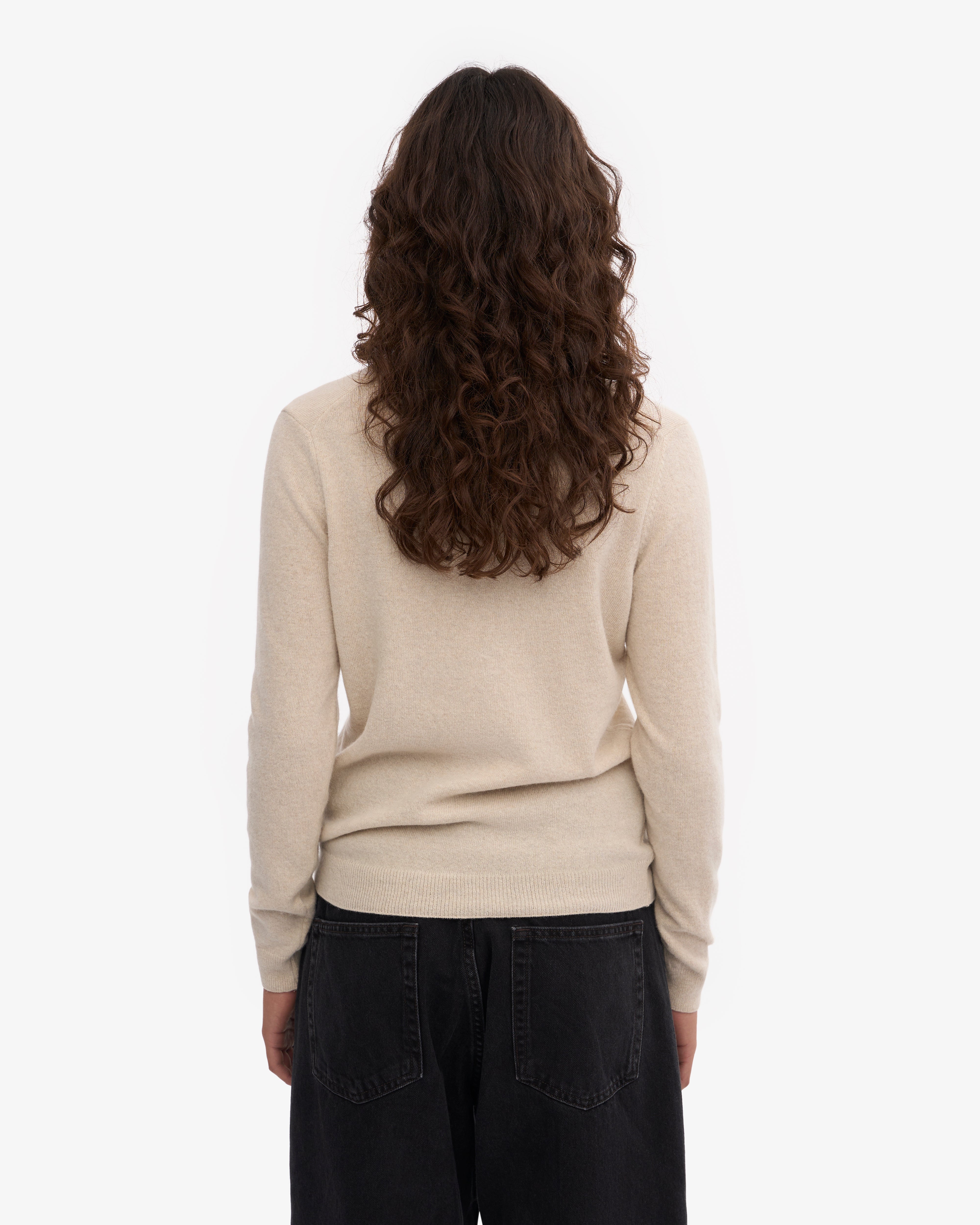 Premium Women's Light Merino Wool Crew Neck Sweater - Ivory White | Soft & Breathable Winter Wear for Office, Travel & Casual Outfits