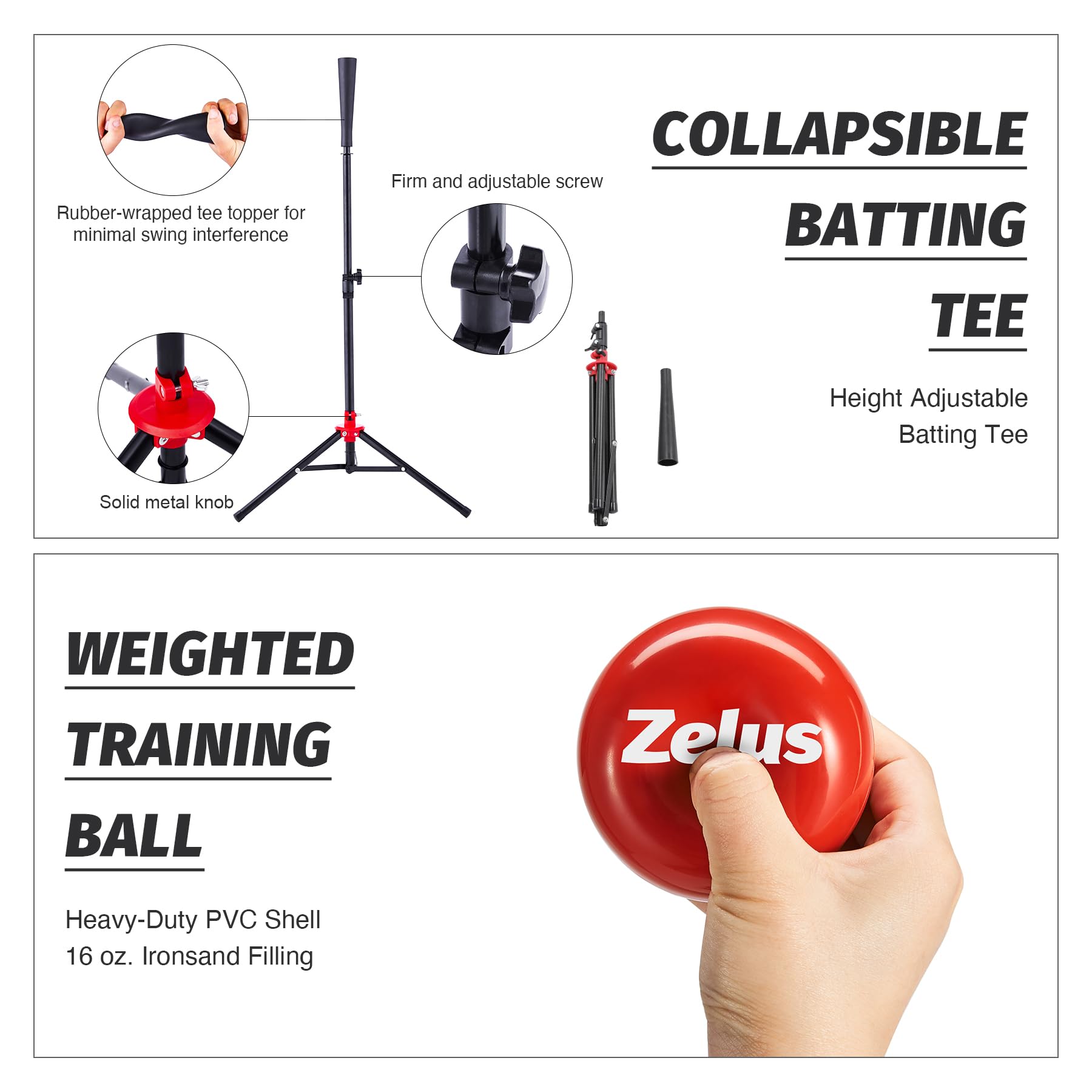 7'×7' Portable Baseball & Softball Practice Net with Carry Bag & Metal Frame - Hitting Training Net with Batting Tee for Backyard, Field & Indoor Practice - Perfect for Youth & Adult Players