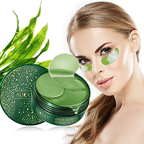 Premium Seaweed Firming Eye Mask - 30 Pairs Collagen Patches for Dark Circles, Wrinkles & Puffy Eyes | Anti-Aging Under Eye Treatment Gel Pads (60 Count) | Perfect for Night Routine & Travel Skincare