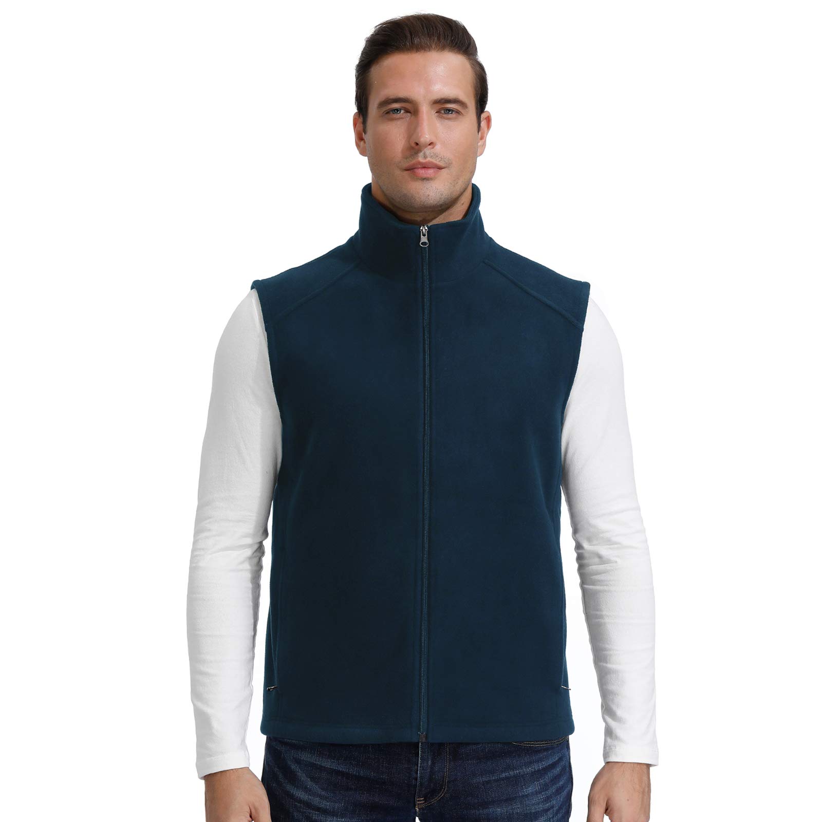 MOHEEN Men's Fleece Vest - Lightweight Full Zip Softshell Sleeveless Jacket with Pockets for Outdoor Activities, Hiking, Camping & Casual Wear