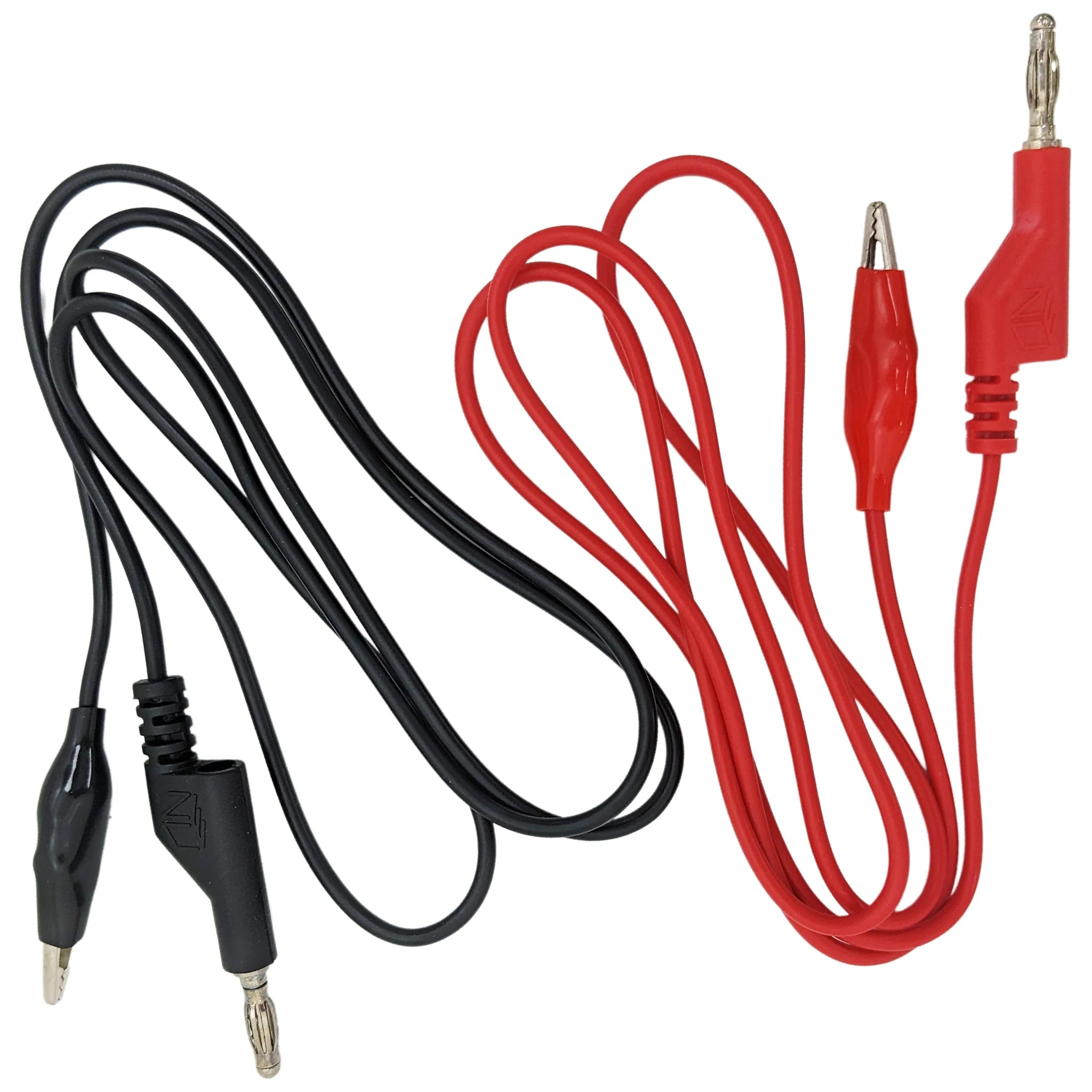Banana to Alligator Test Lead Set - 1 Red & 1 Black Alligator Clip Test Leads (3 Feet) for Electronics, Circuit Testing, DIY Projects & Electrical Repairs