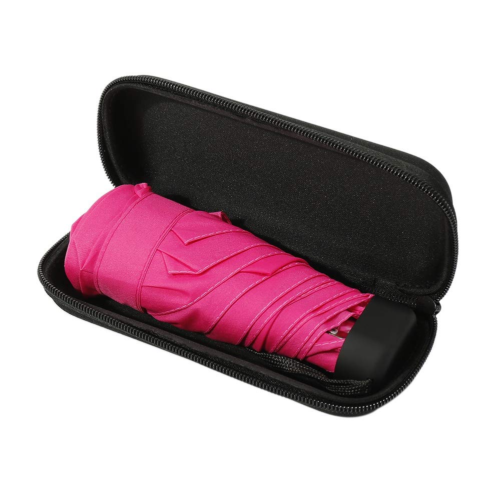 Renococo Mini Pocket Umbrella - Compact Windproof & Waterproof Travel Umbrella with Carrying Case - Perfect for Commuting, Hiking, and Outdoor Adventures