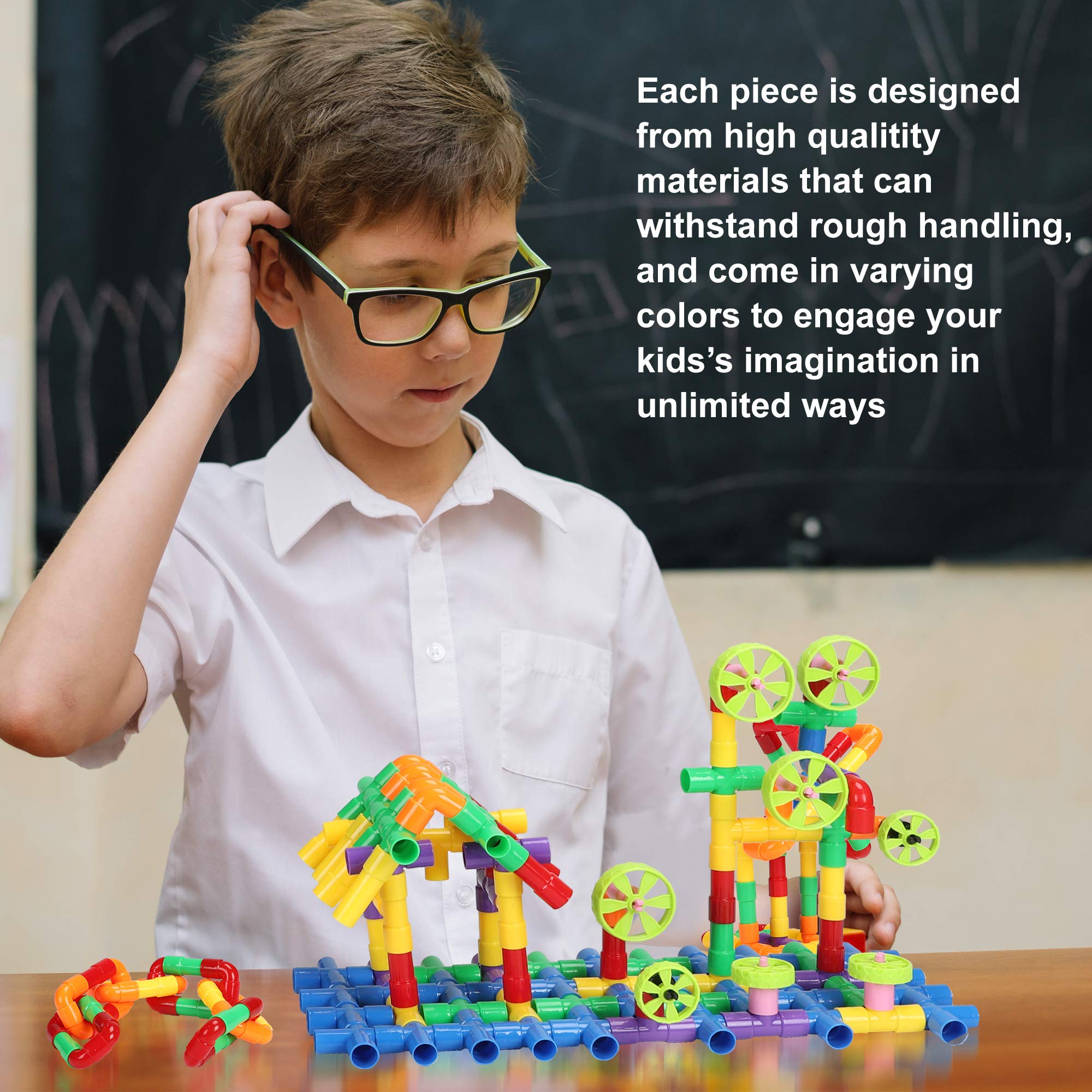 STEM Educational Building Blocks Toy Kit for Kids Ages 3-8 - Creative Construction Learning Toys for Toddlers & Preschool Boys & Girls - Perfect for Classroom, Birthday Gifts & Indoor Playtime Activities