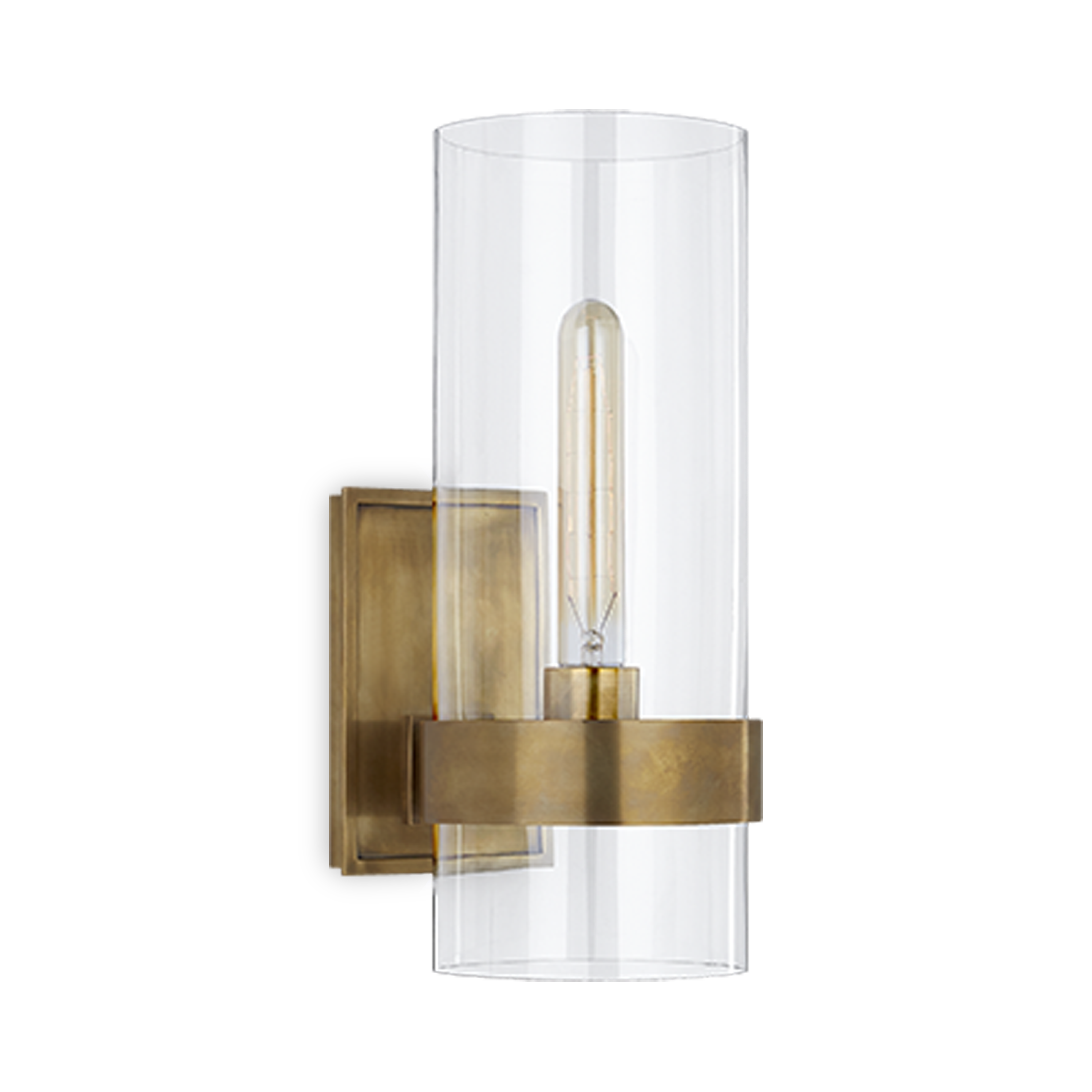 Presidio Small Wall Light - Hand Rubbed Antique Brass Finish - Outdoor/Indoor Wall Sconce Lighting for Porch, Patio, Entryway, Hallway, and Bedroom