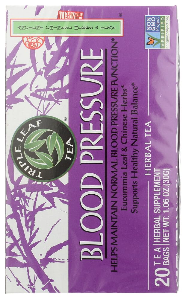 Triple Leaf Tea Bags for Blood Pressure Support - 1.06-Ounce (20 Count, Pack of 12) - Herbal Tea for Relaxation & Wellness - Perfect for Daily Use, Stress Relief & Healthy Lifestyle