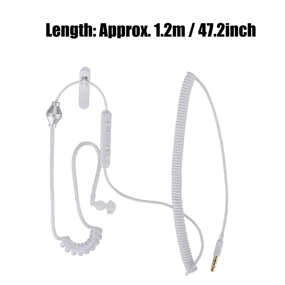 Bluetooth Monaural Earphone with 3.5mm Jack & Air Tube Design - Anti-Radiation Stereo Headset for Work, Driving & Outdoor Activities - Flexible & Comfortable In-Ear Headphones