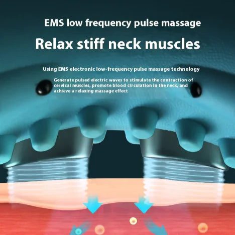 Portable Neck Massager for Pain Relief - Shiatsu Deep Tissue Massager with Heat for Shoulder, Back & Cervical Spine - Perfect for Office, Travel & Home Use