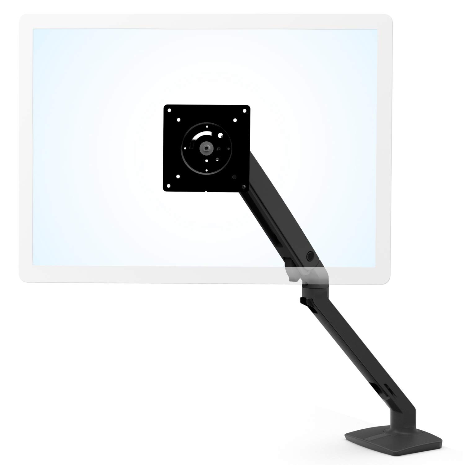 Renewed MXV 45-486-224 Matte Black Monitor Arm for Desk - Ergonomic Adjustable Computer Screen Mount for Home & Office Workspace