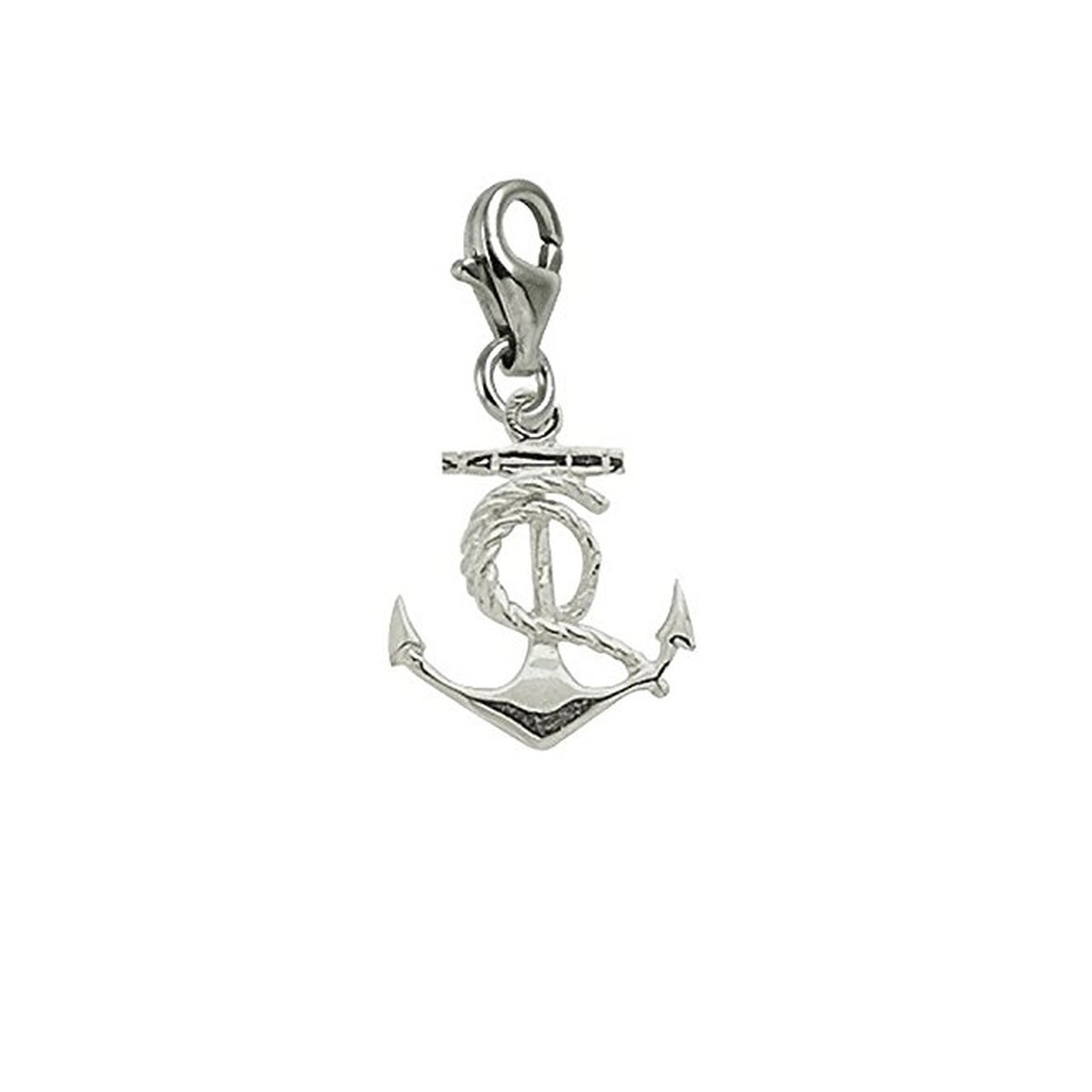 Anchor Charm with Lobster Claw Clasp - Silver Jewelry Findings for DIY Bracelets & Necklaces - Perfect for Nautical Themed Jewelry Making and Gifts
