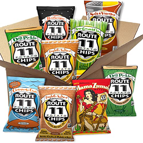 Route 11 Potato Chips Variety Pack - Crunchy Road Trip Snacks for Travel, Picnics & Parties | 6 Flavor Assortment | Virginia Made Kettle Chips