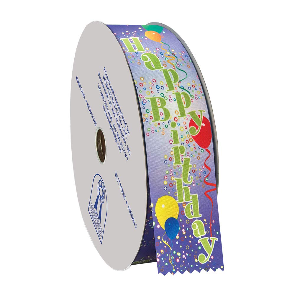 Hodges Badge Birthday Ribbon Roll - 450 Count Premium Quality Party Decorations for Birthdays, Events & Celebrations