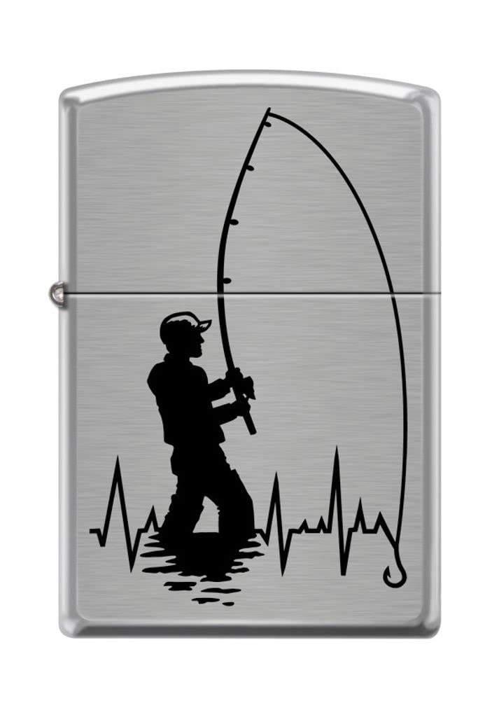 Personalized Engraved Zippo Lighter - Fishing Design for Outdoor & Gifts