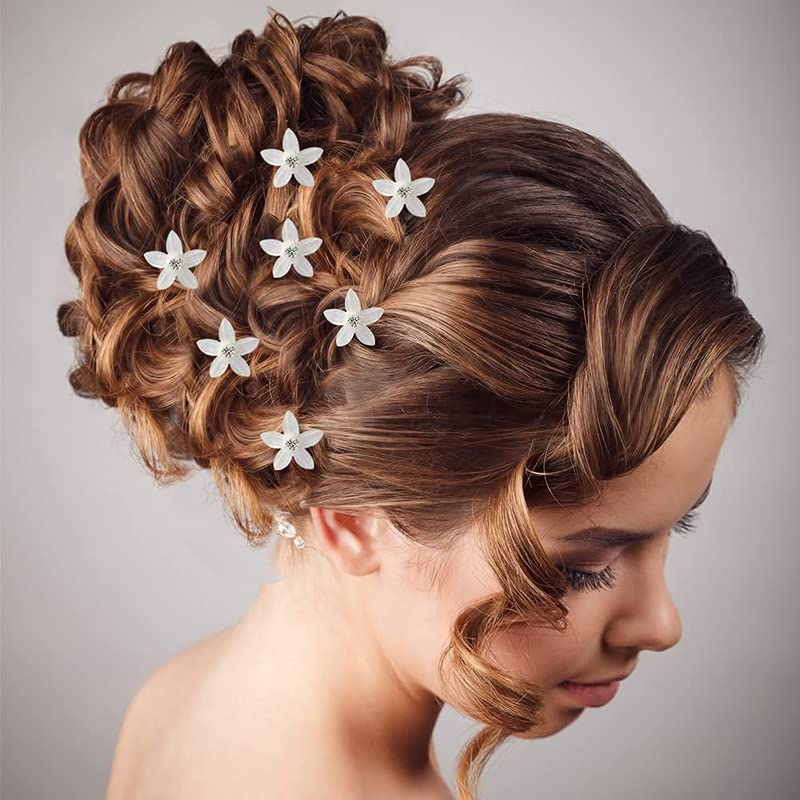 12-Piece White Rhinestone Wedding Hair Pins Set – U-Shaped Bridal Hair Accessories for Women | Perfect for Weddings, Prom, Parties & Special Occasions
