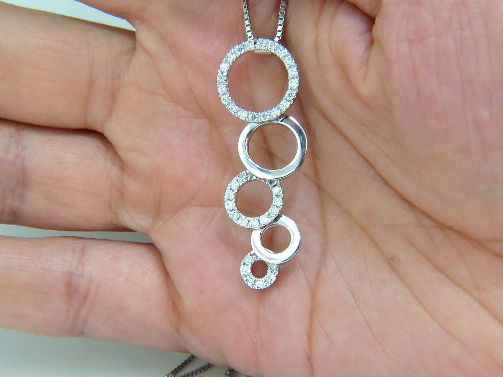 0.60CT Round Dangle Bubble Pendant with Natural Diamonds (F/VS, 14K Gold) - Perfect for Weddings, Parties & Special Occasions