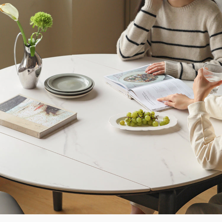 Oak Solid Wood Extendable Dining Table - Light Luxury Rock Design for Modern Home & Entertaining | Perfect for Small Spaces & Dinner Parties