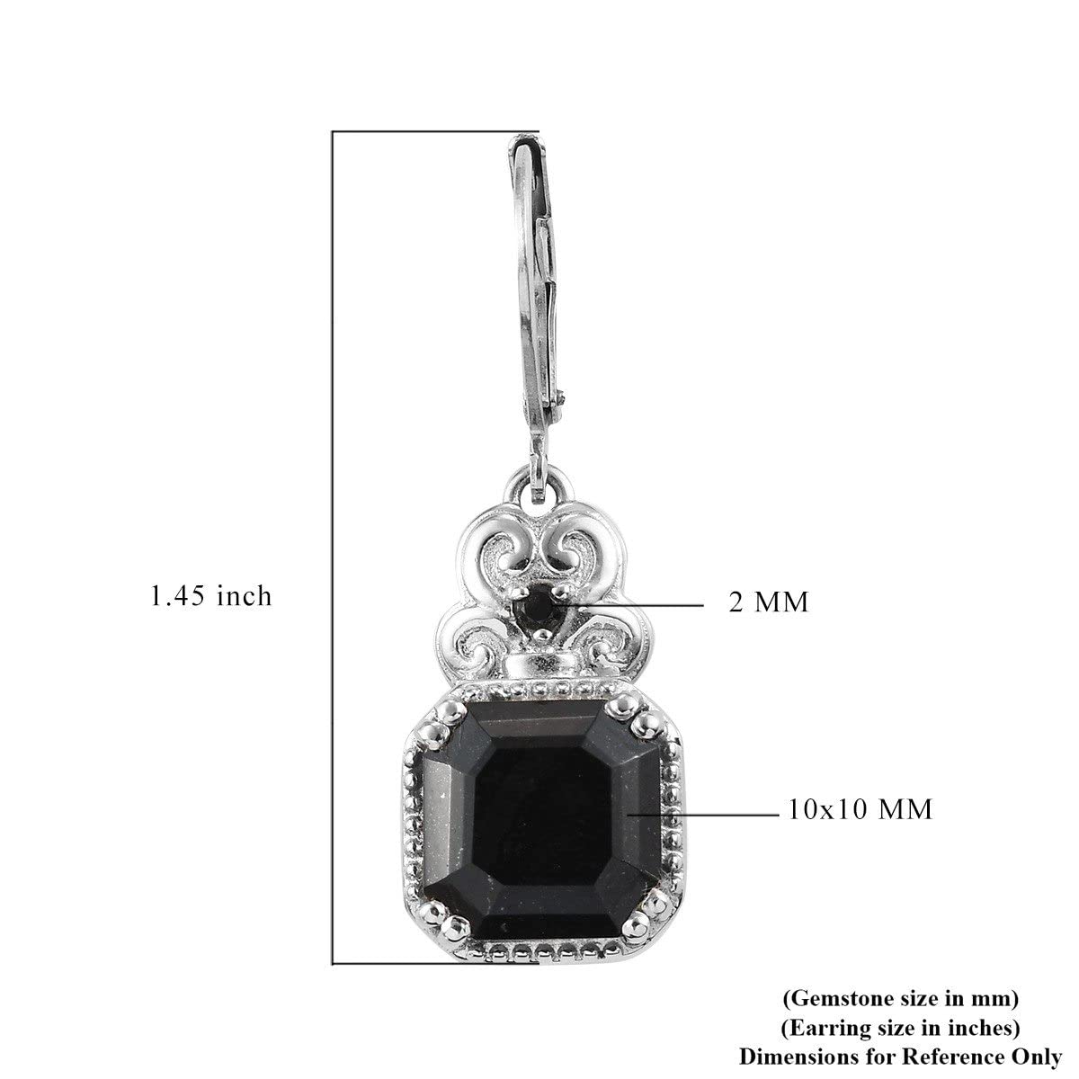Black Tourmaline & Spinel Dangle Earrings for Women - 7.13ct Birthstone Jewelry with Stainless Steel Lever Back - Elegant Gift for Birthday, Anniversary & Special Occasions | Perfect for Parties, Weddings & Everyday Wear