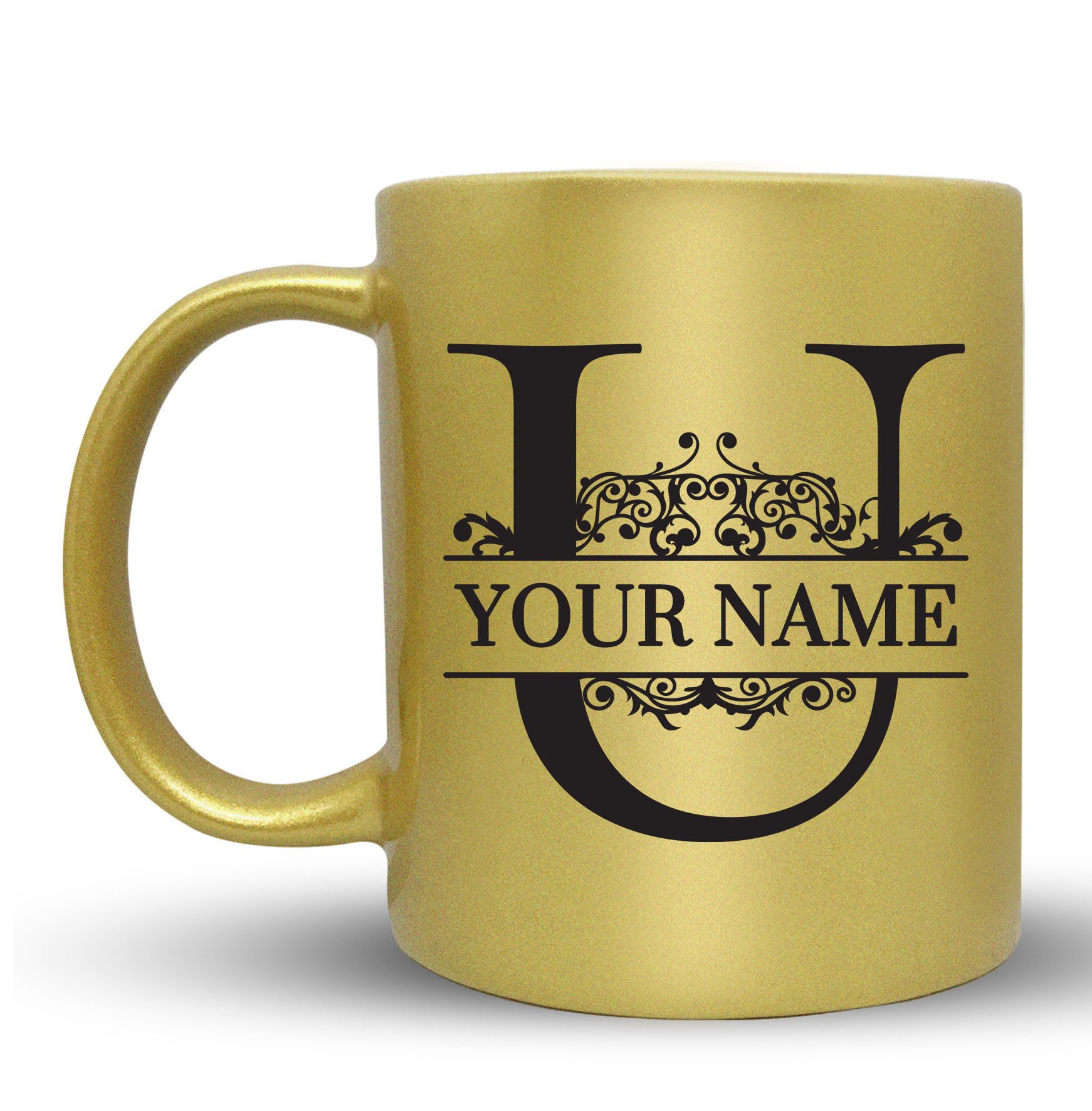 Personalized Monogram Coffee Mug - Custom Name Ceramic Cup - 11oz Coffee Mug for Office, Gift & Home Use